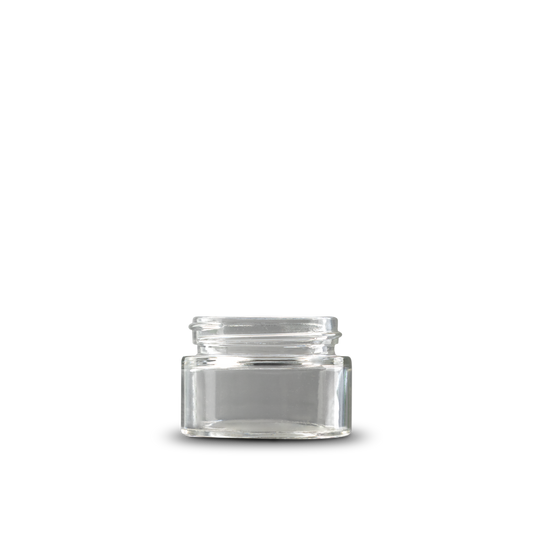0.5 oz Clear Glass Cylinder Low-Profile Jar 41-400 Neck Finish - 24 Pack