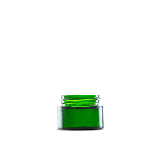 0.5 oz Green Glass Cylinder Low-Profile Jar 41-400 Neck Finish - 24 Pack