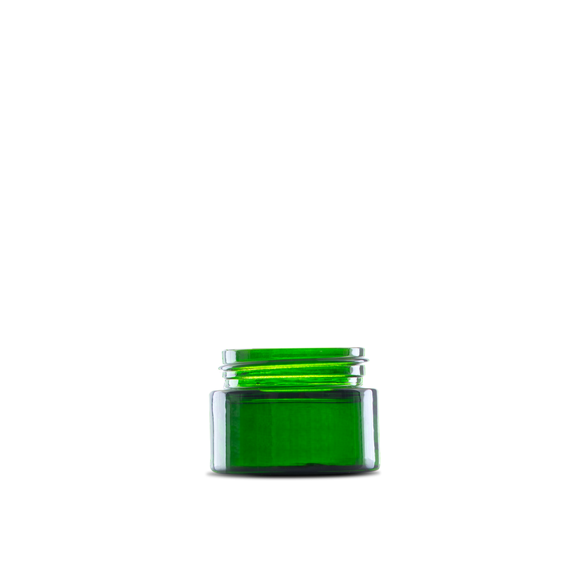 0.5 oz Green Glass Cylinder LowProfile Jar 41400 Neck Finish The Bottle Depot