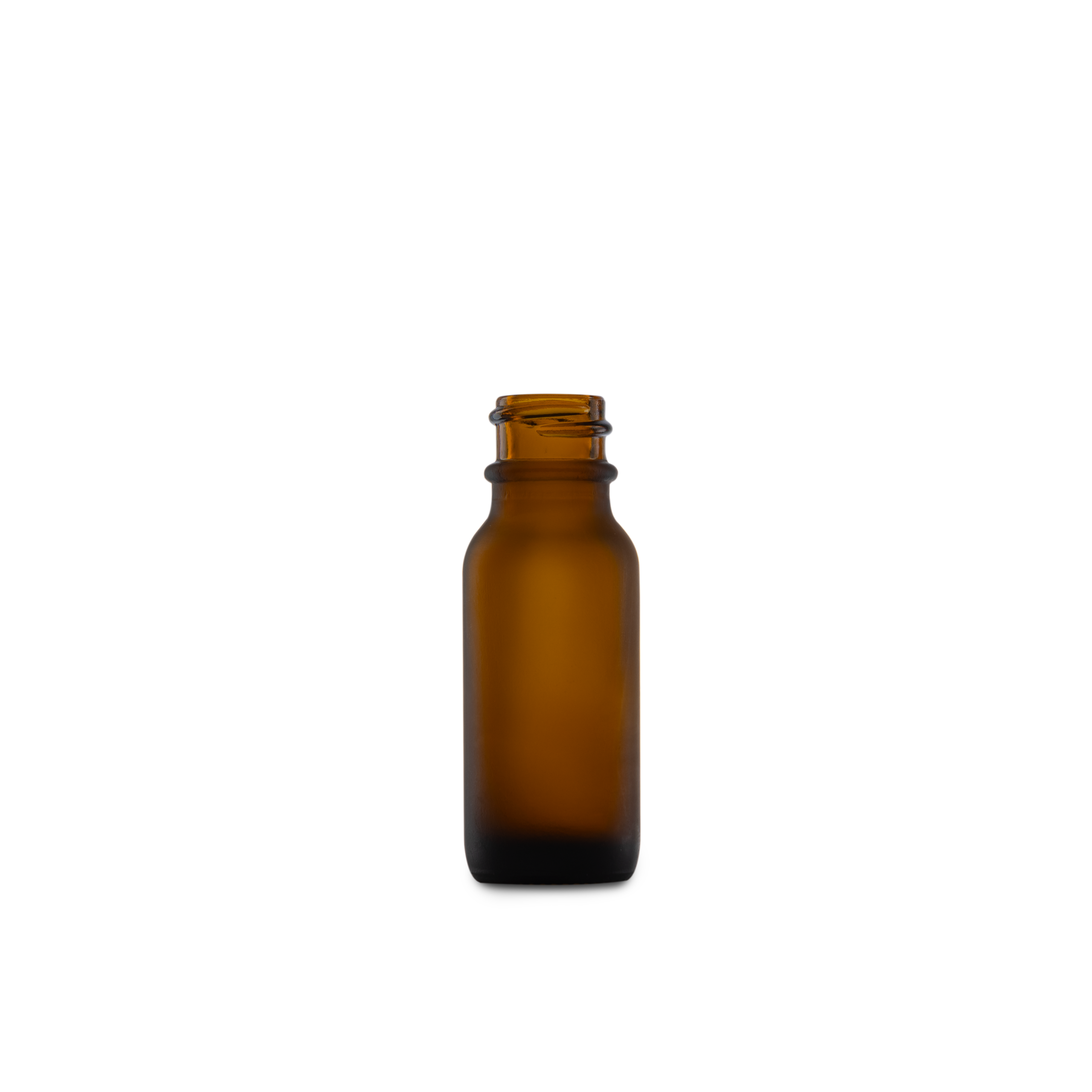 0.5 oz Amber Frosted Glass Boston Round Bottle 18-400 Neck Finish - Sample