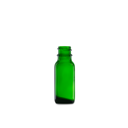 0.5 oz Green Glass Boston Round Bottle 18-400 Neck Finish - Sample