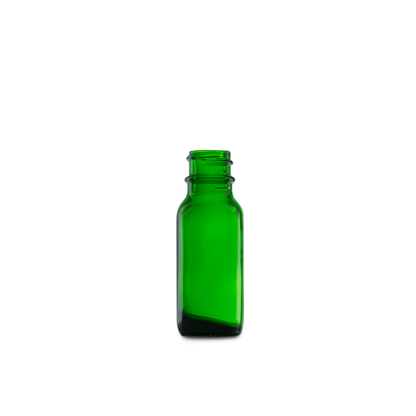 0.5 oz Green Glass Boston Round Bottle 18-400 Neck Finish - 24 Pack
