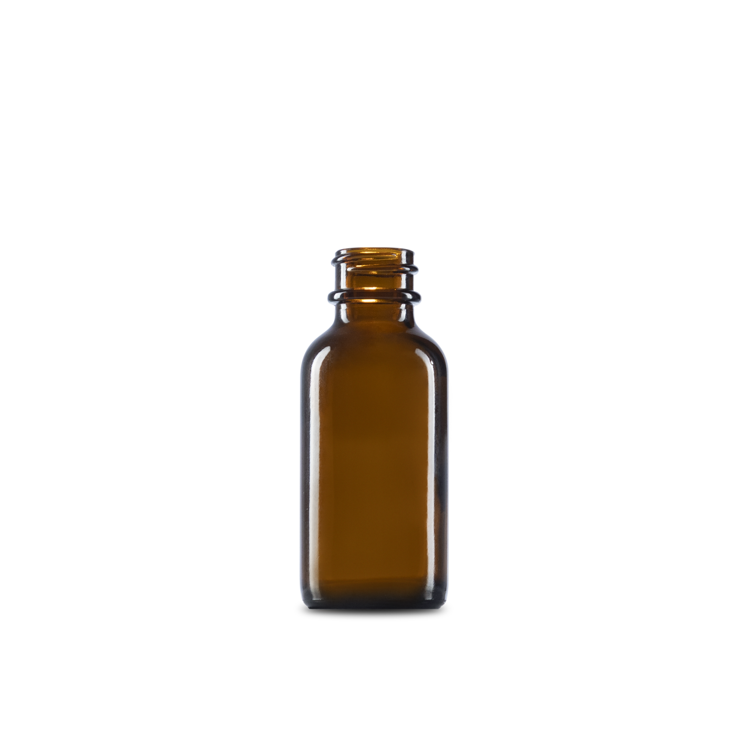 1 oz Amber Glass Boston Round Bottle 20-400 Neck Finish - Sample