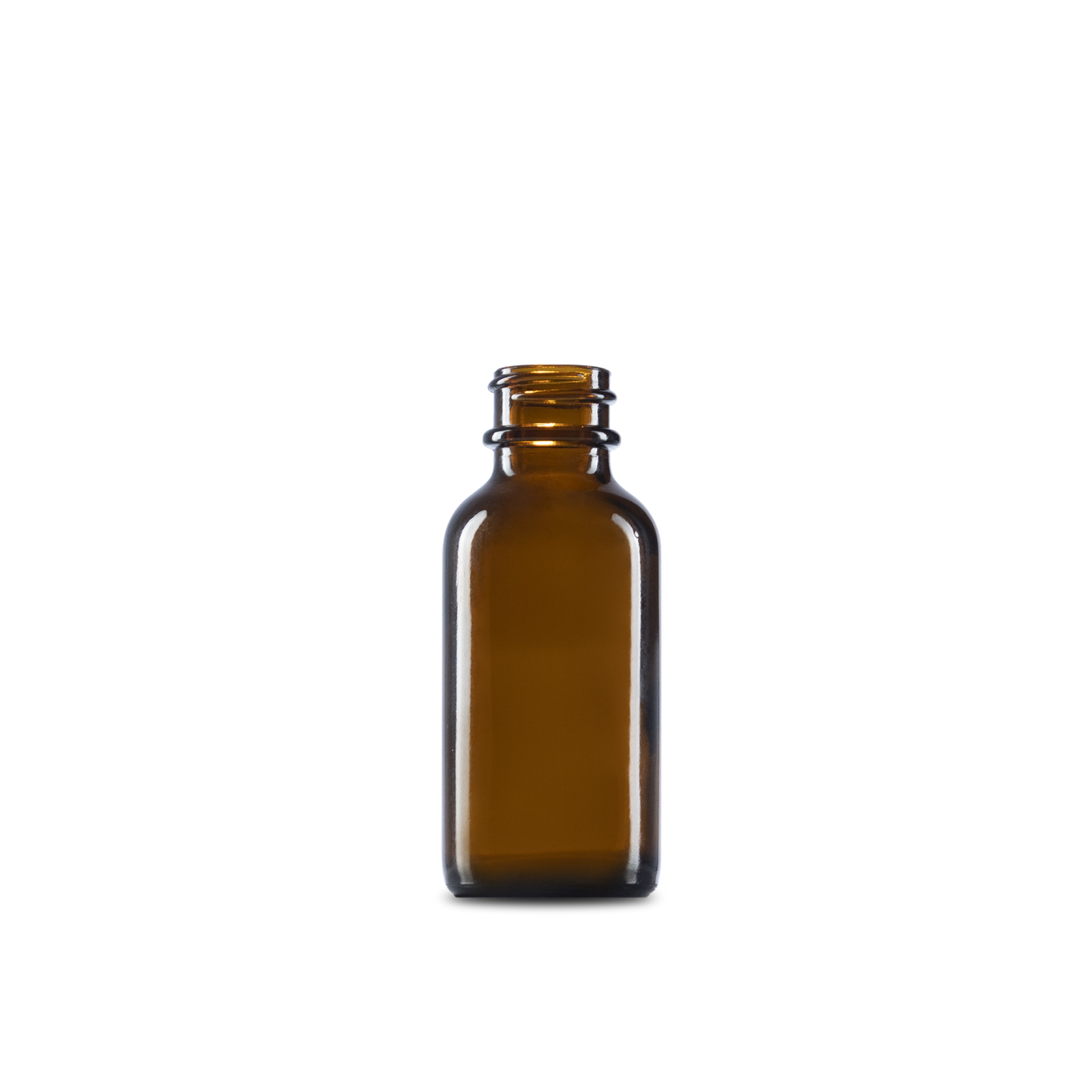 1 oz Amber Glass Boston Round Bottle 20-400 Neck Finish - Sample