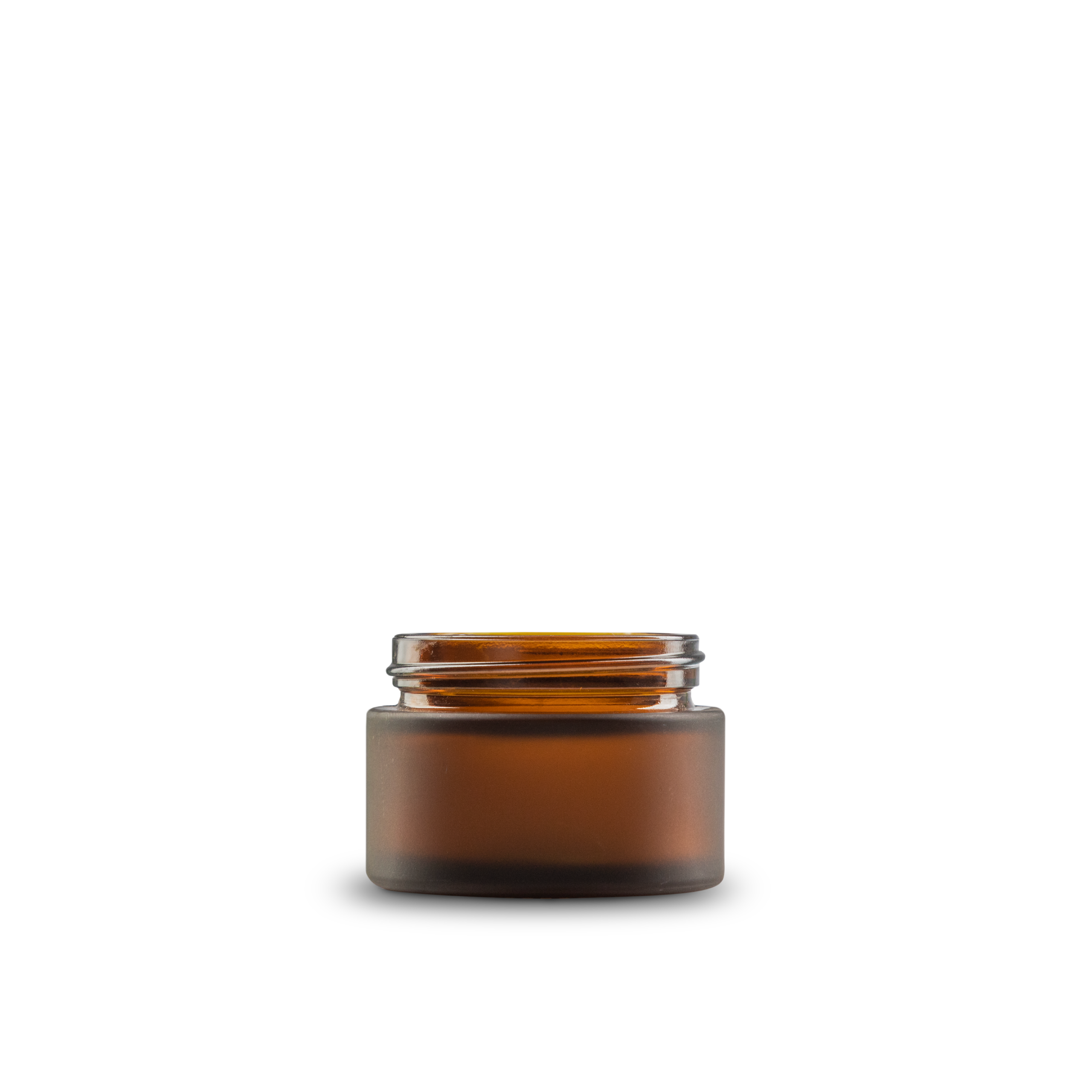 1 oz Amber Frosted Glass Cylinder Low-Profile Jar 48-400 Neck Finish - Sample