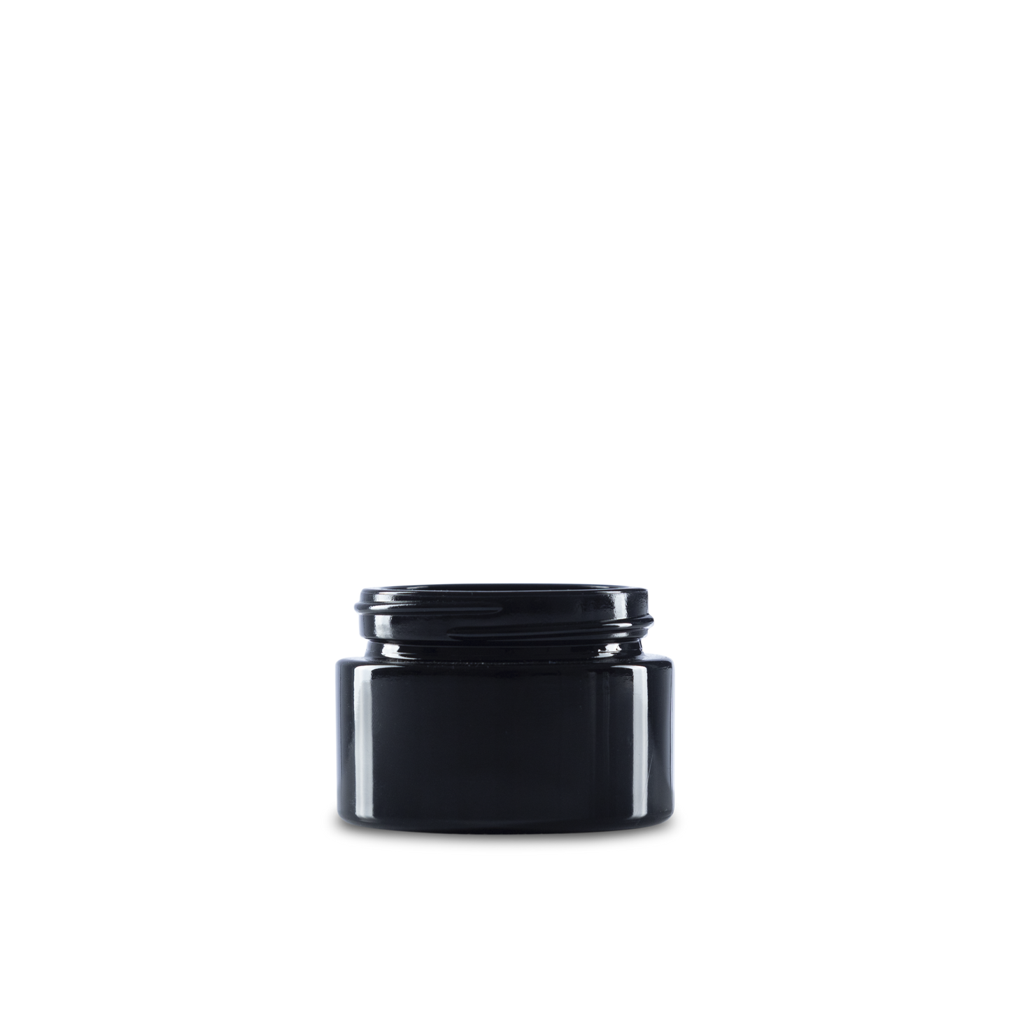 1 oz Black UV Glass Cylinder Low-Profile Jar 48-400 Neck Finish - Sample