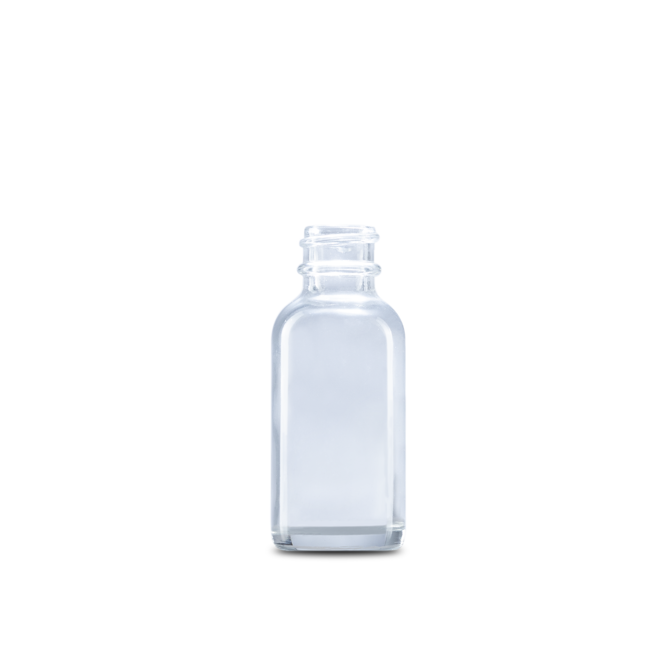 1 oz Clear Glass Boston Round Bottle 20-400 Neck Finish - 24 Pack