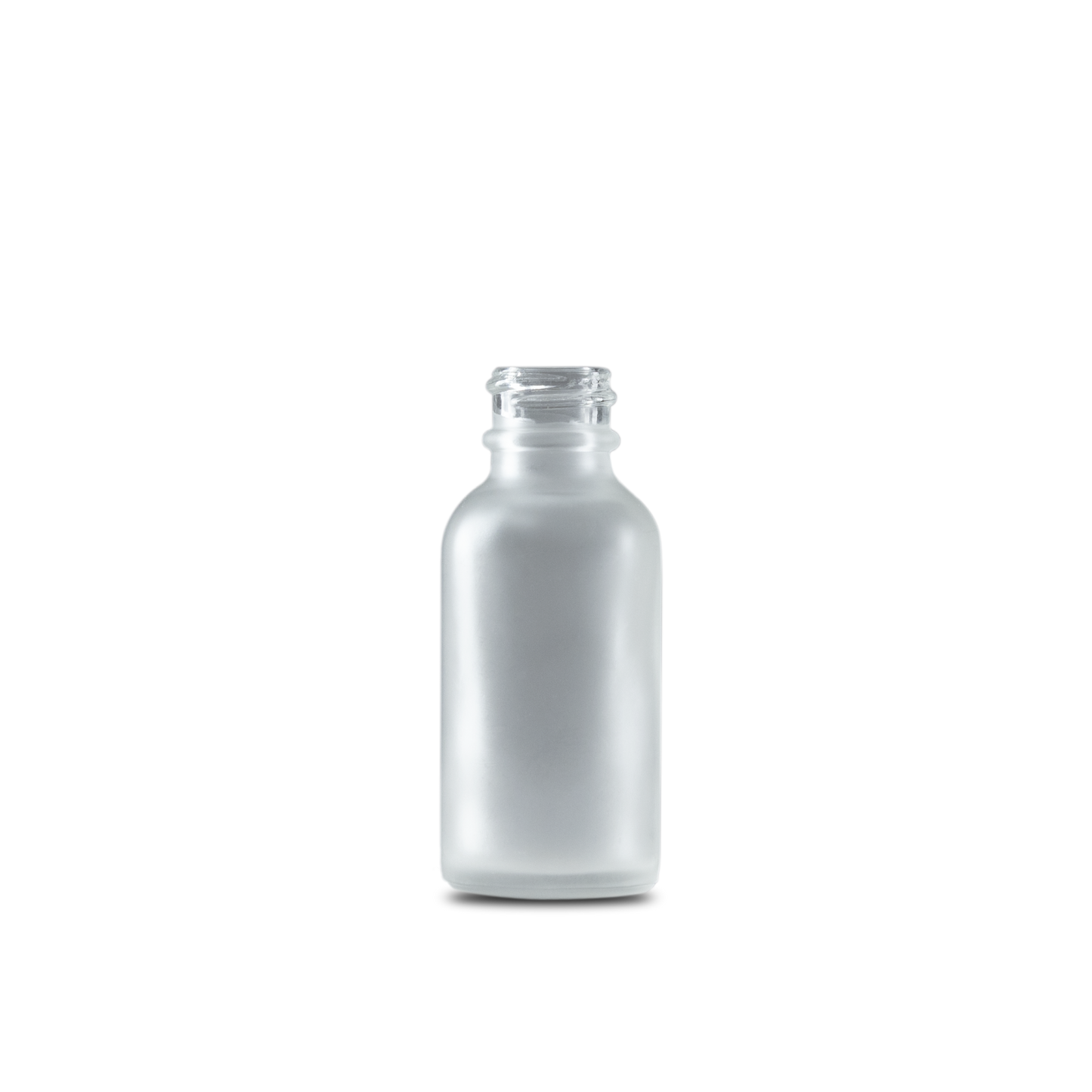 1 oz Clear Frosted Glass Boston Round Bottle 20-400 Neck Finish - 24 Pack