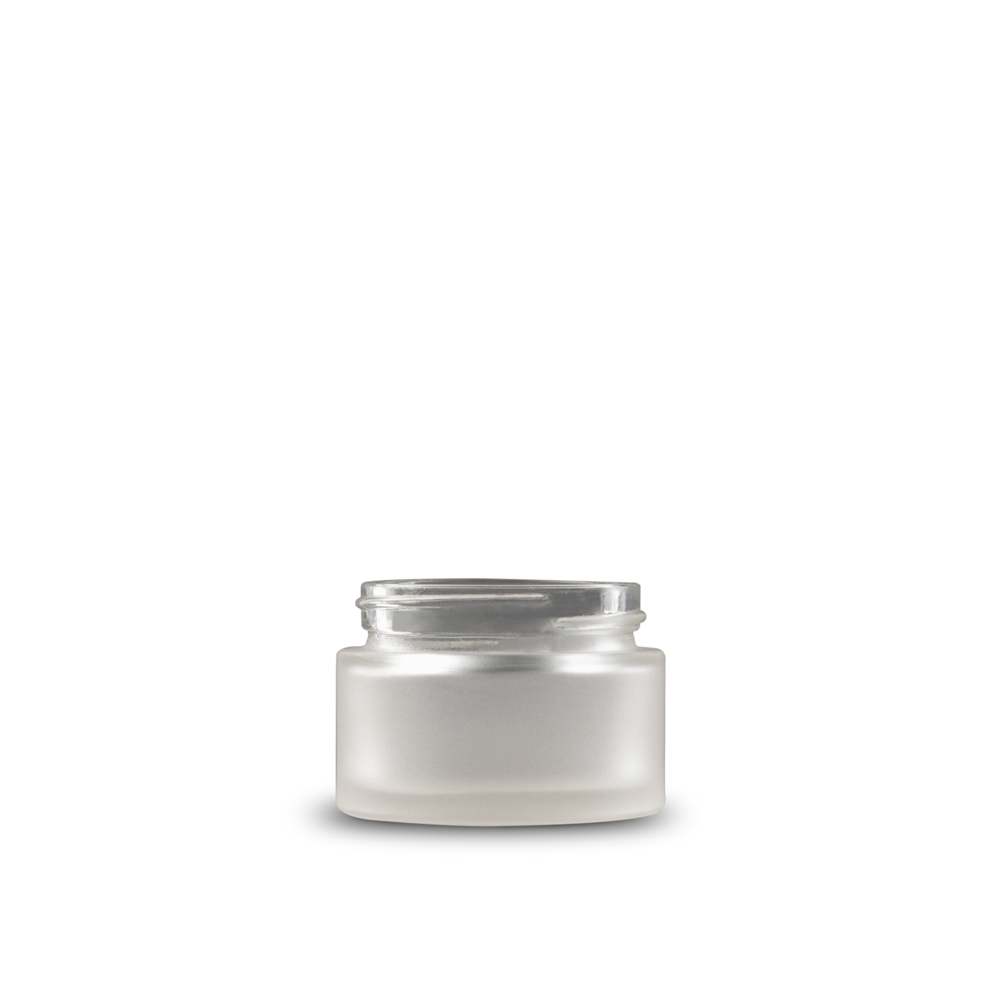 1 oz Clear Frosted Glass Cylinder Low-Profile Jar 48-400 Neck Finish - Sample