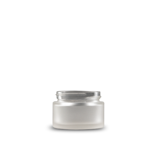 1 oz Clear Frosted Glass Cylinder Low-Profile Jar 48-400 Neck Finish - Sample