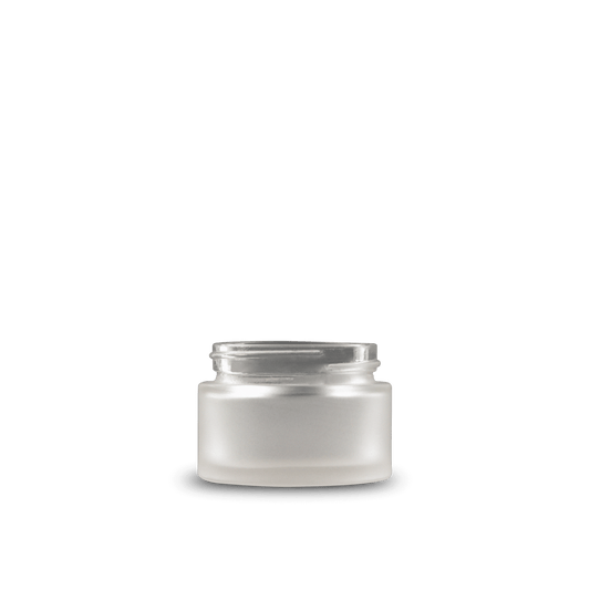 1 oz clear frosted straight-sided glass round jar