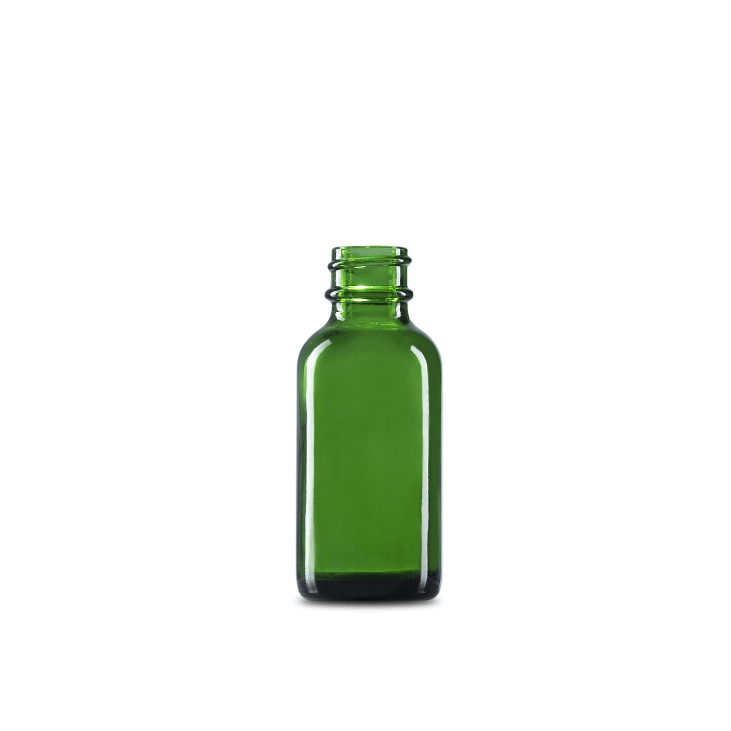 1 oz Green Glass Boston Round Bottle 20-400 Neck Finish - Sample