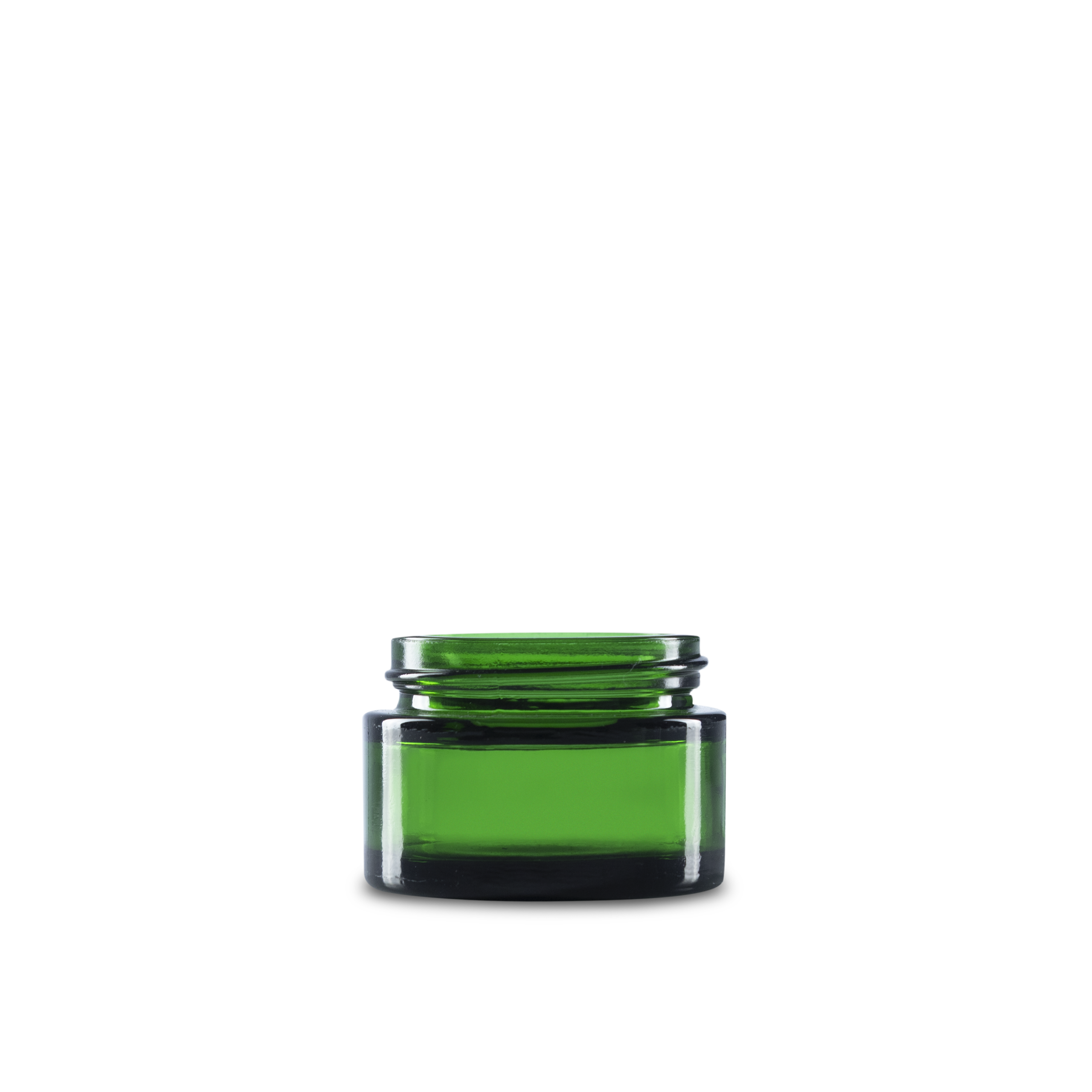 1 oz Green Glass Cylinder Low-Profile Jar 48-400 Neck Finish - Sample