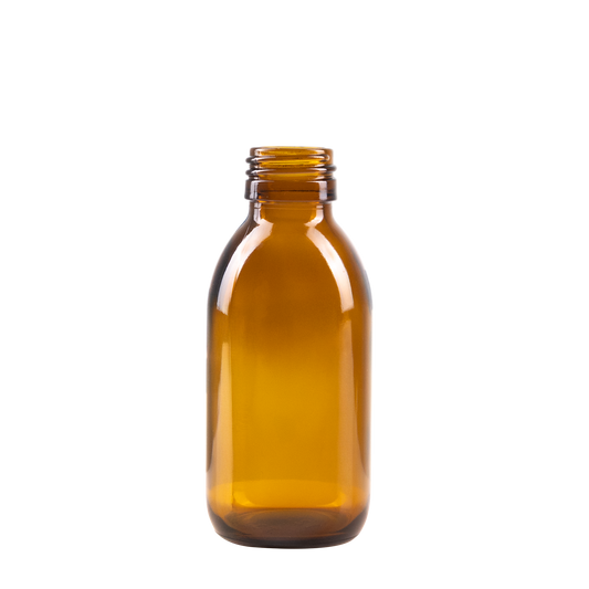125 ml Amber Glass Syrup Bottle DIN 28 Neck Finish