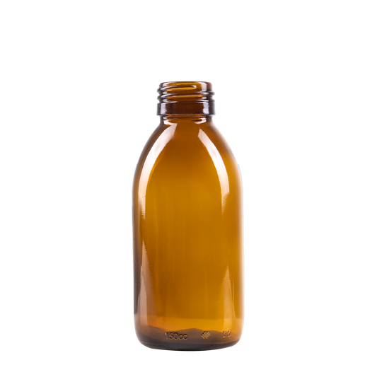 150 ml Amber Glass Syrup Bottle DIN 28 Neck Finish