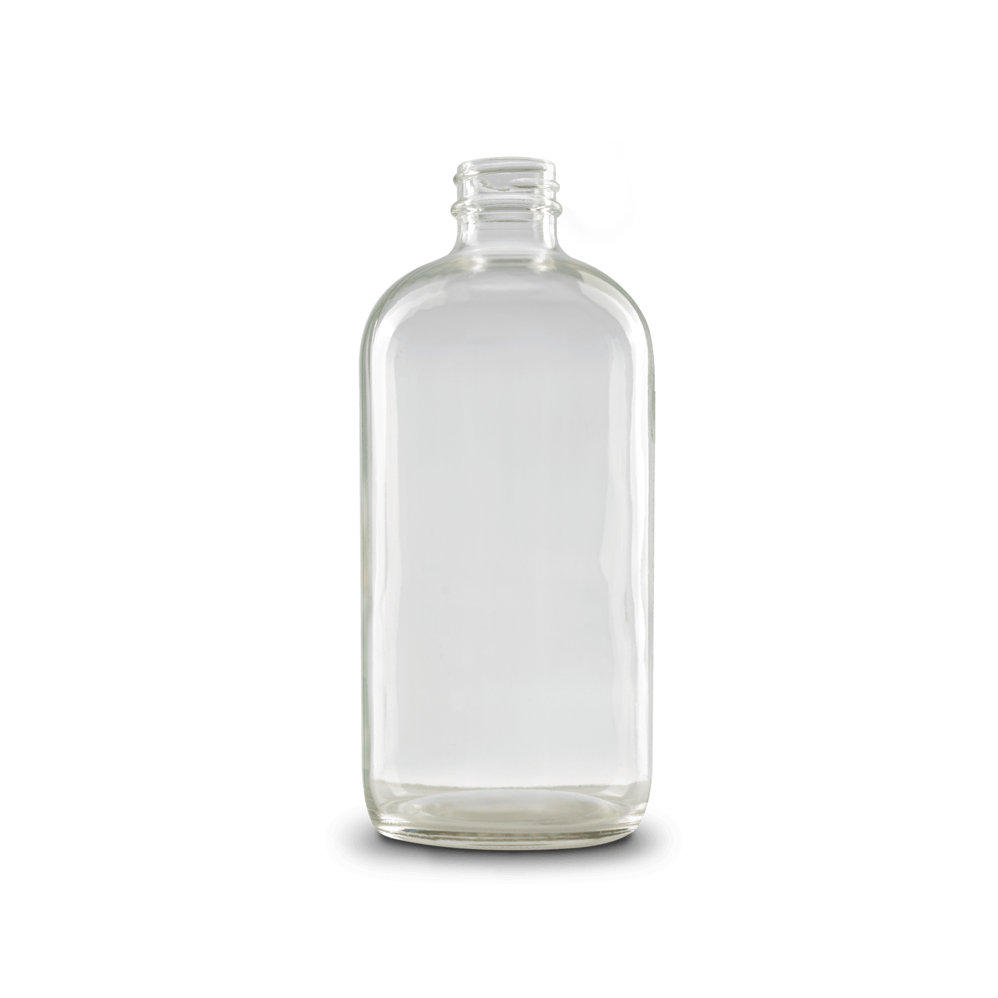 16 oz Clear Glass Boston Round Bottle 28-400 Neck Finish - 6 Pack
