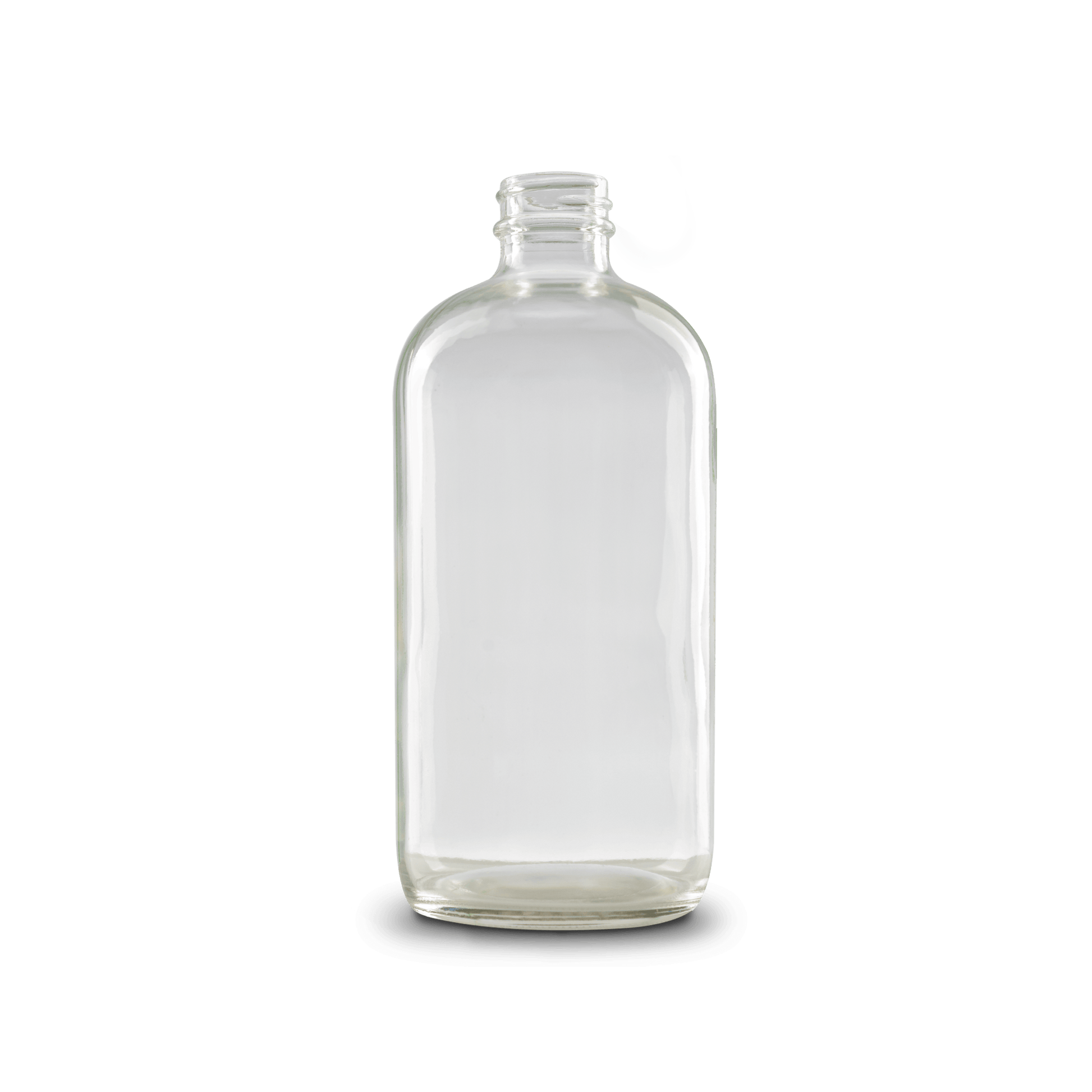 16 oz Clear Glass Boston Round Bottle 28-400 Neck Finish - 6 Pack