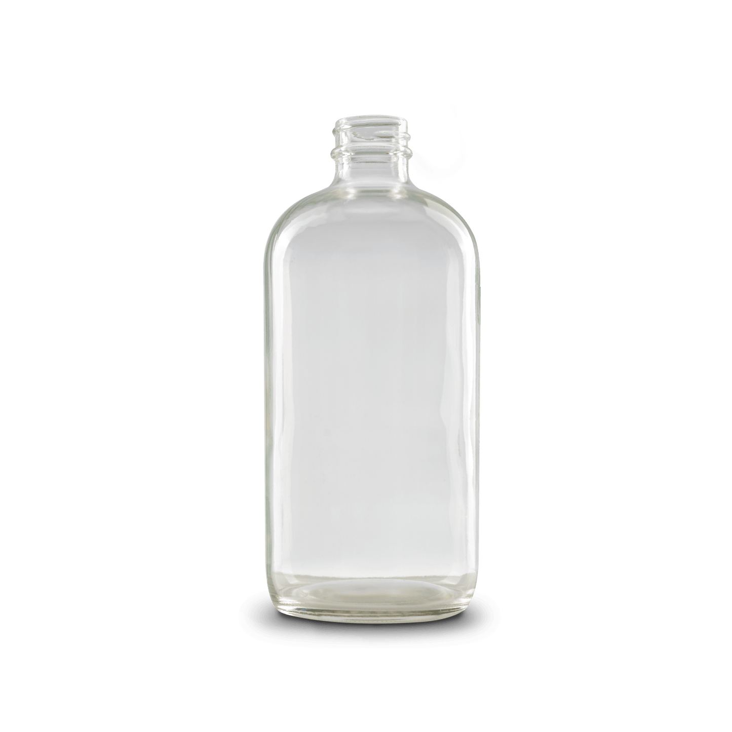 16 oz clear boston round glass bottle