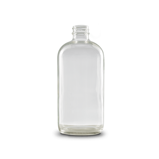 16 oz clear boston round glass bottle