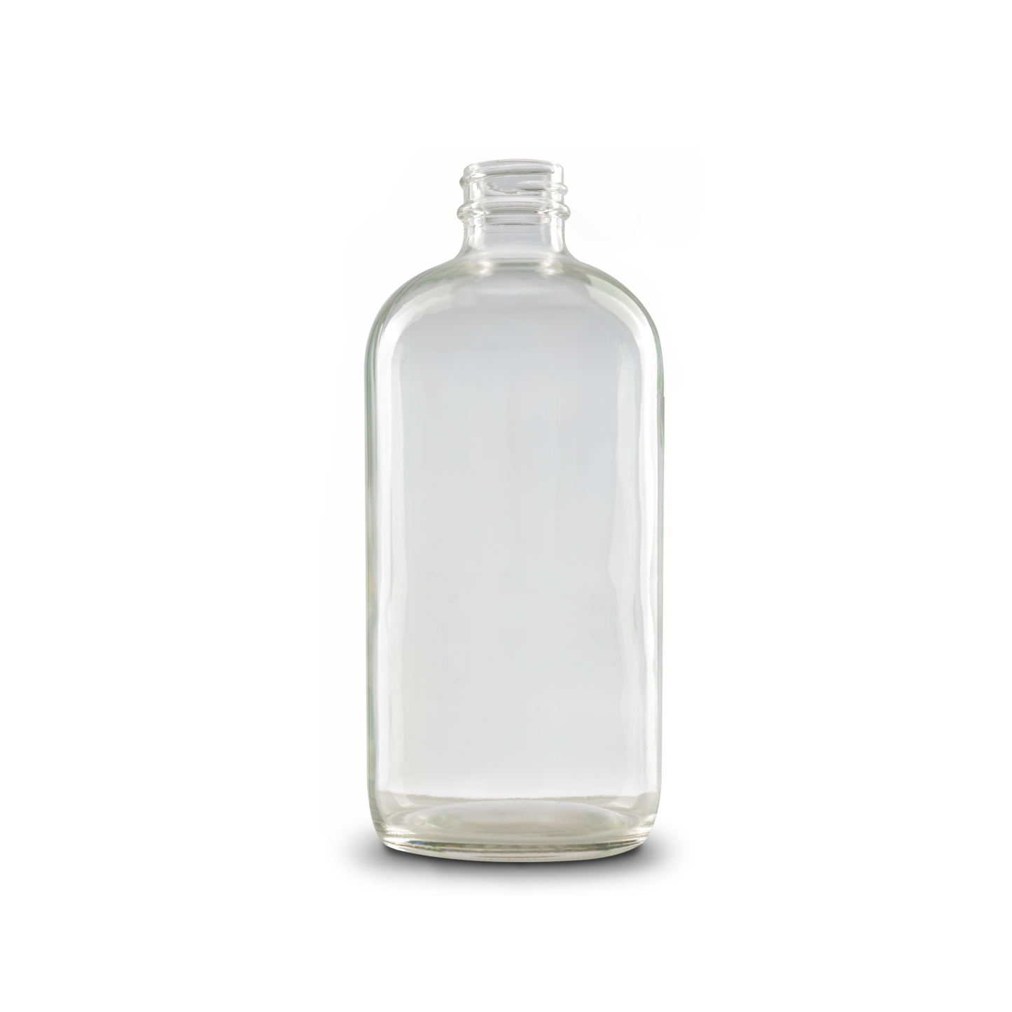 16 oz Clear Glass Boston Round Bottle 28-400 Neck Finish - Sample