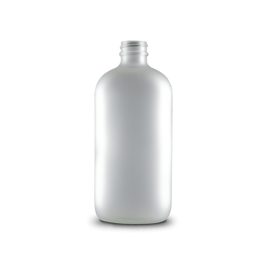 16 oz clear frosted boston round glass bottle