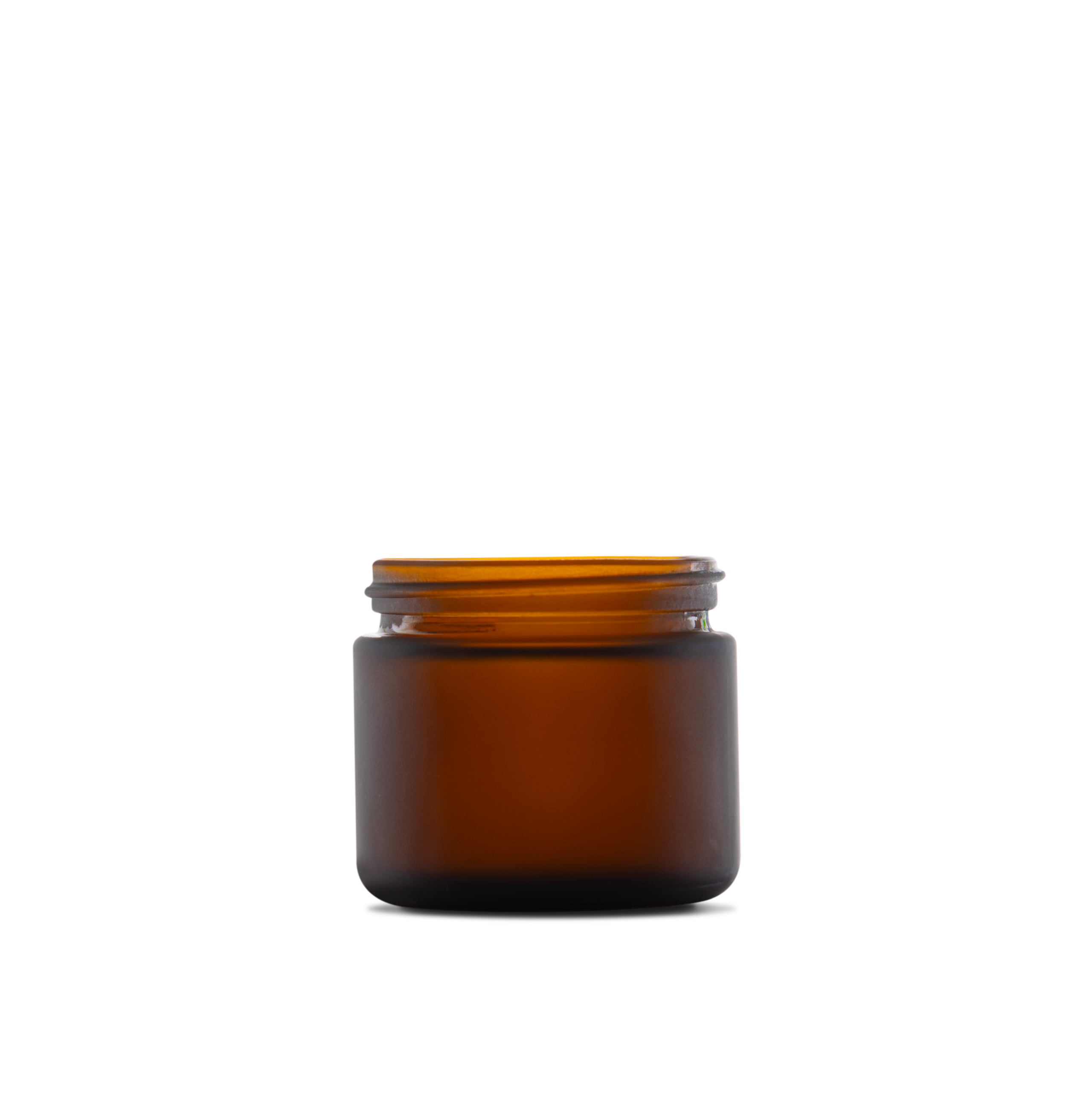 2 oz Amber Frosted Glass Straight-Sided Round Jar 53-400 Neck Finish