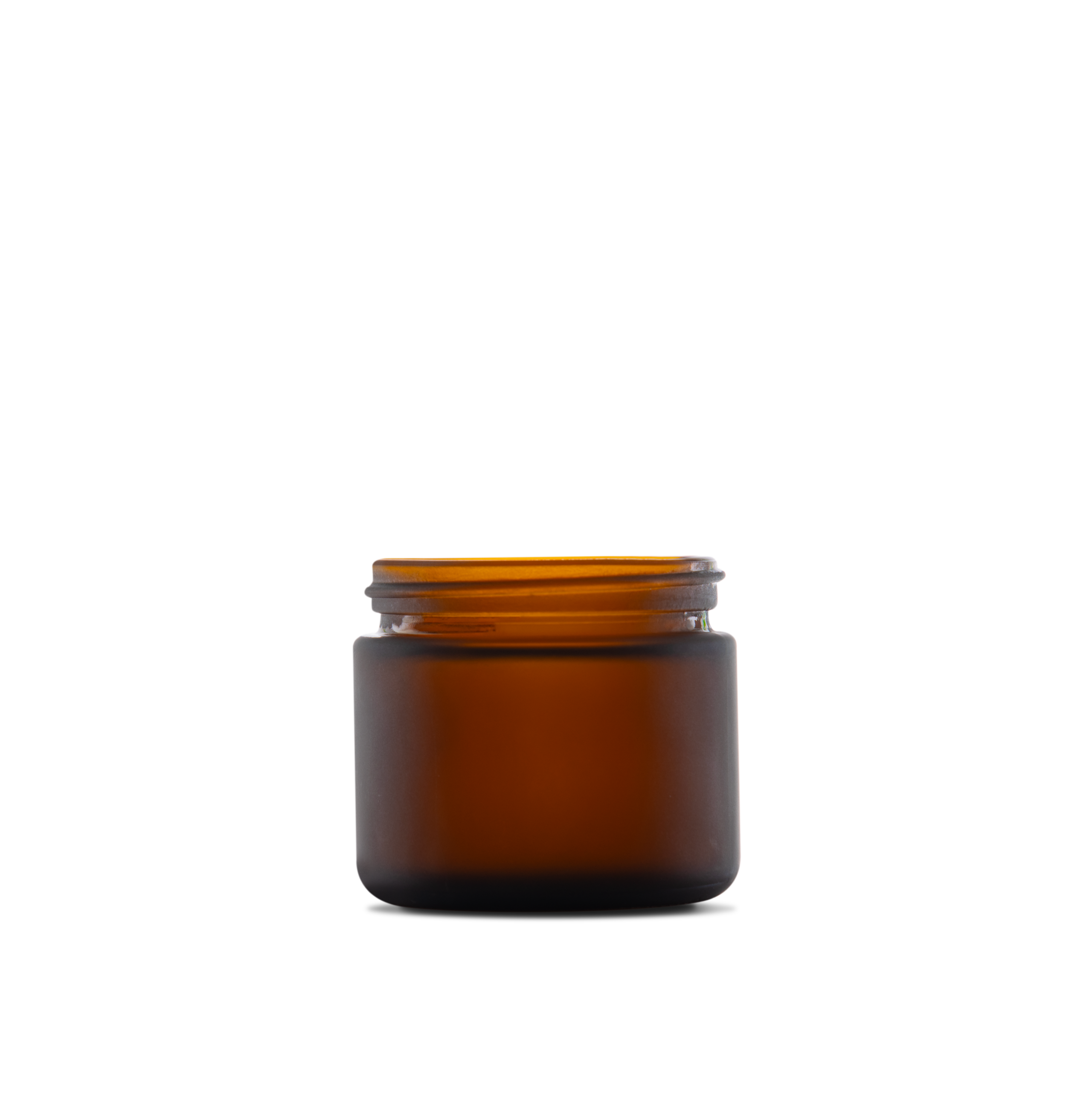 2 oz Amber Frosted Glass Straight-Sided Round Jar 53-400 Neck Finish - Sample