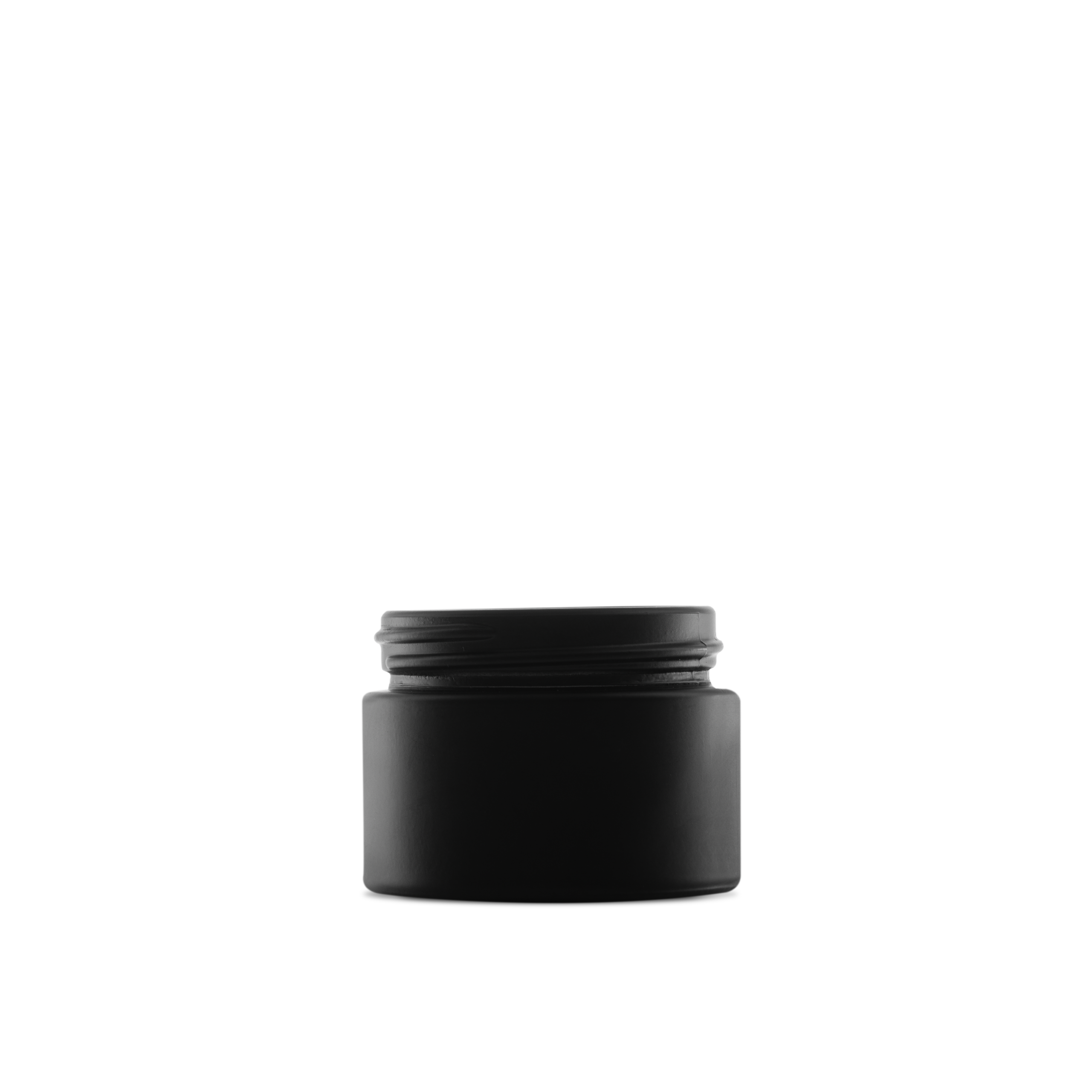 1.7 oz Black Frosted Glass Cylinder Low-Profile Jar 53-400 Neck Finish