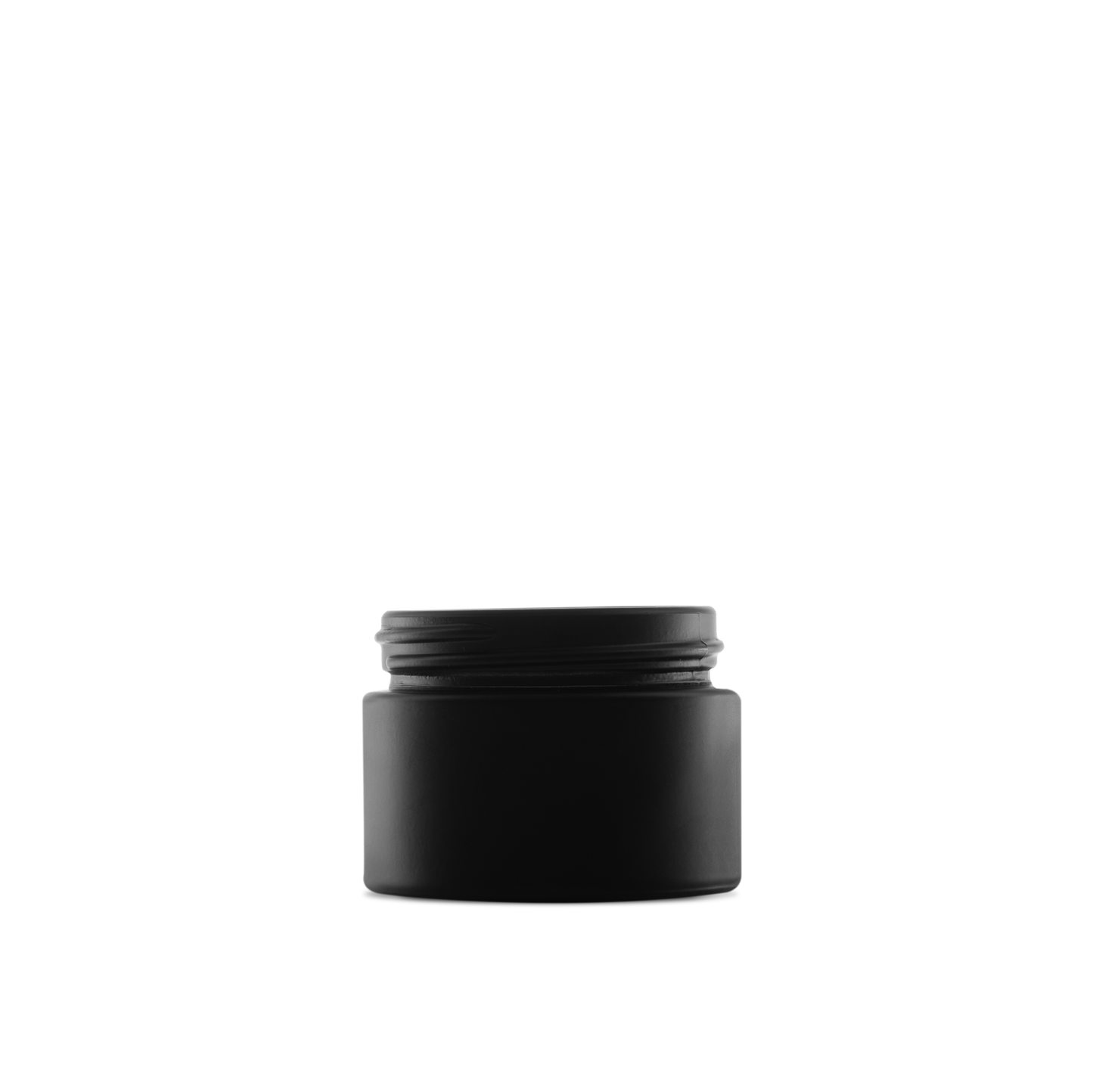 1.7 oz Black Frosted Glass Cylinder Low-Profile Jar 53-400 Neck Finish - Sample