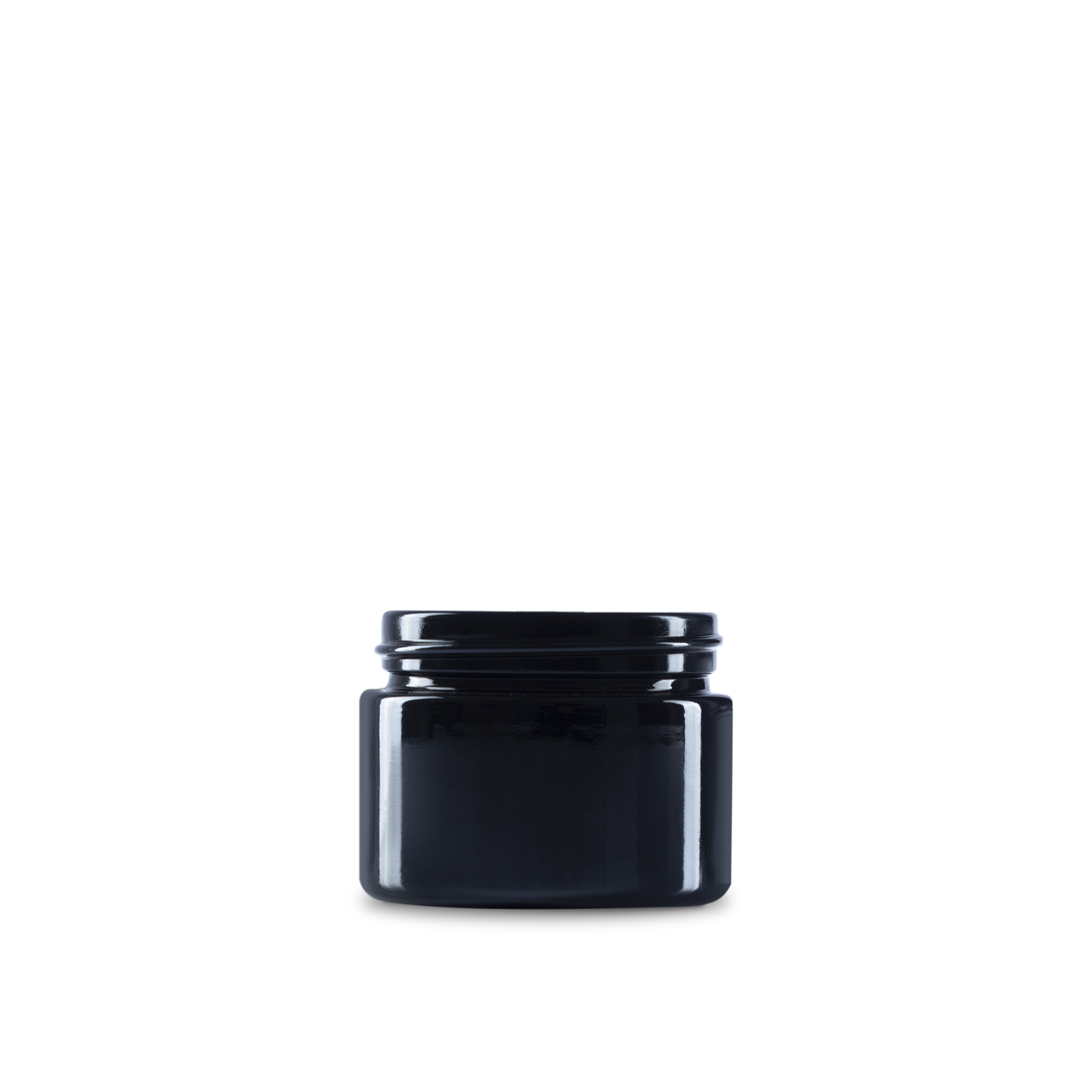 1.7 oz Black UV Glass Cylinder Low-Profile Jar 53-400 Neck Finish - 24 Pack