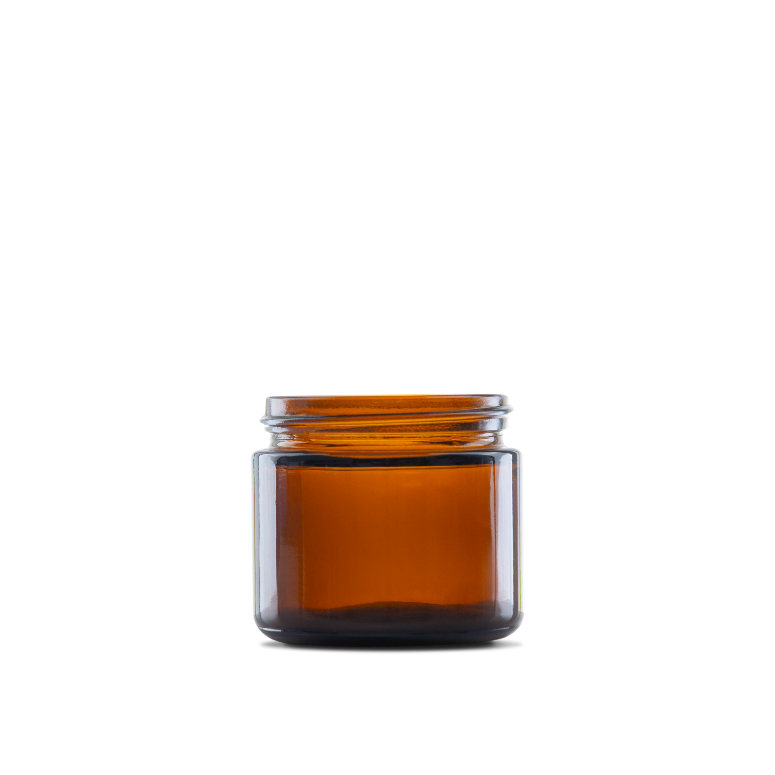 2 oz Amber Glass Straight-Sided Round Jar 53-400 Neck Finish - Sample