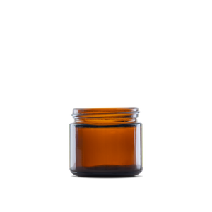 2 oz Amber Glass Straight-Sided Round Jar 53-400 Neck Finish