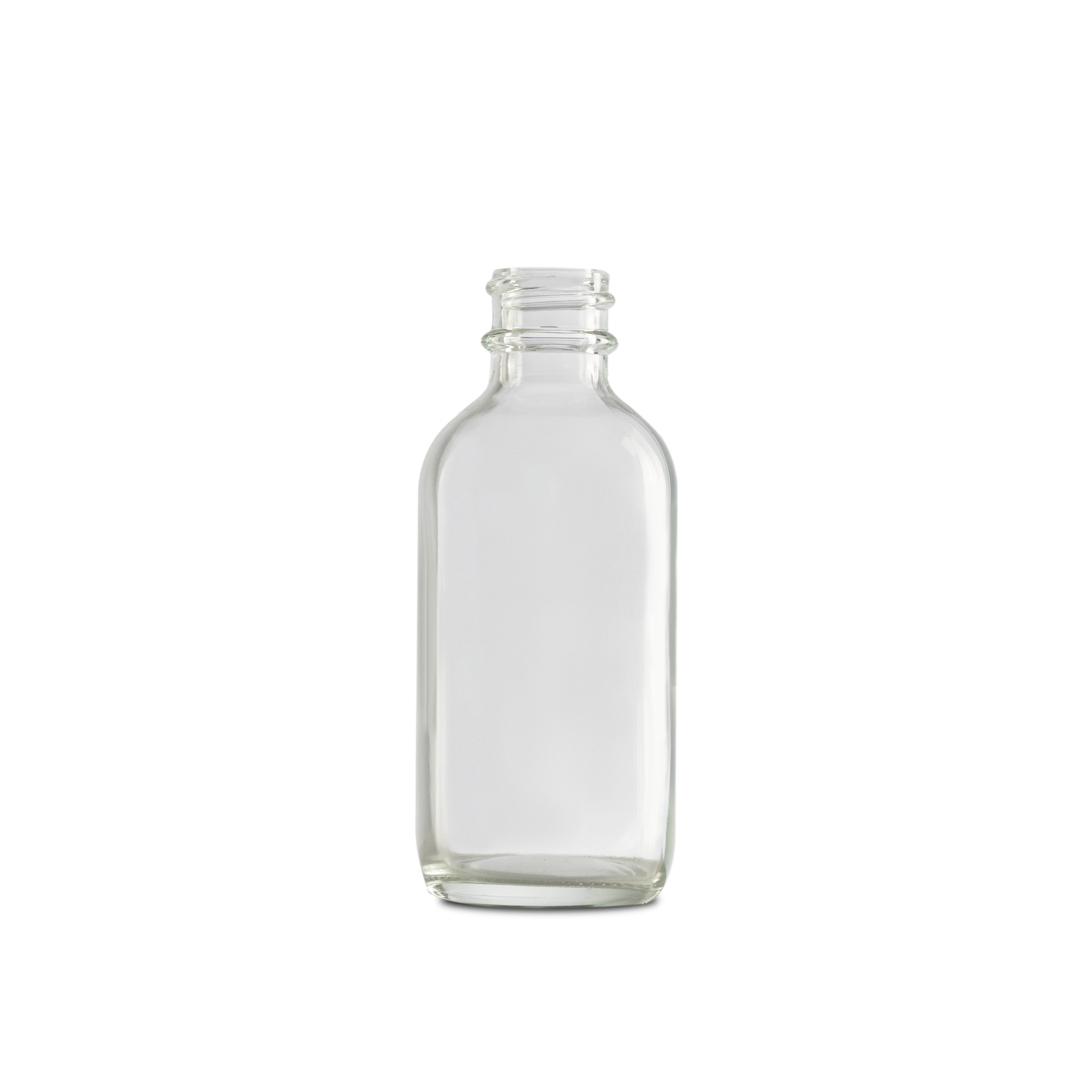 2 oz Clear Glass Boston Round Bottle 20-400 Neck Finish - Sample