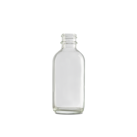 2 oz Clear Glass Boston Round Bottle 20-400 Neck Finish - Sample