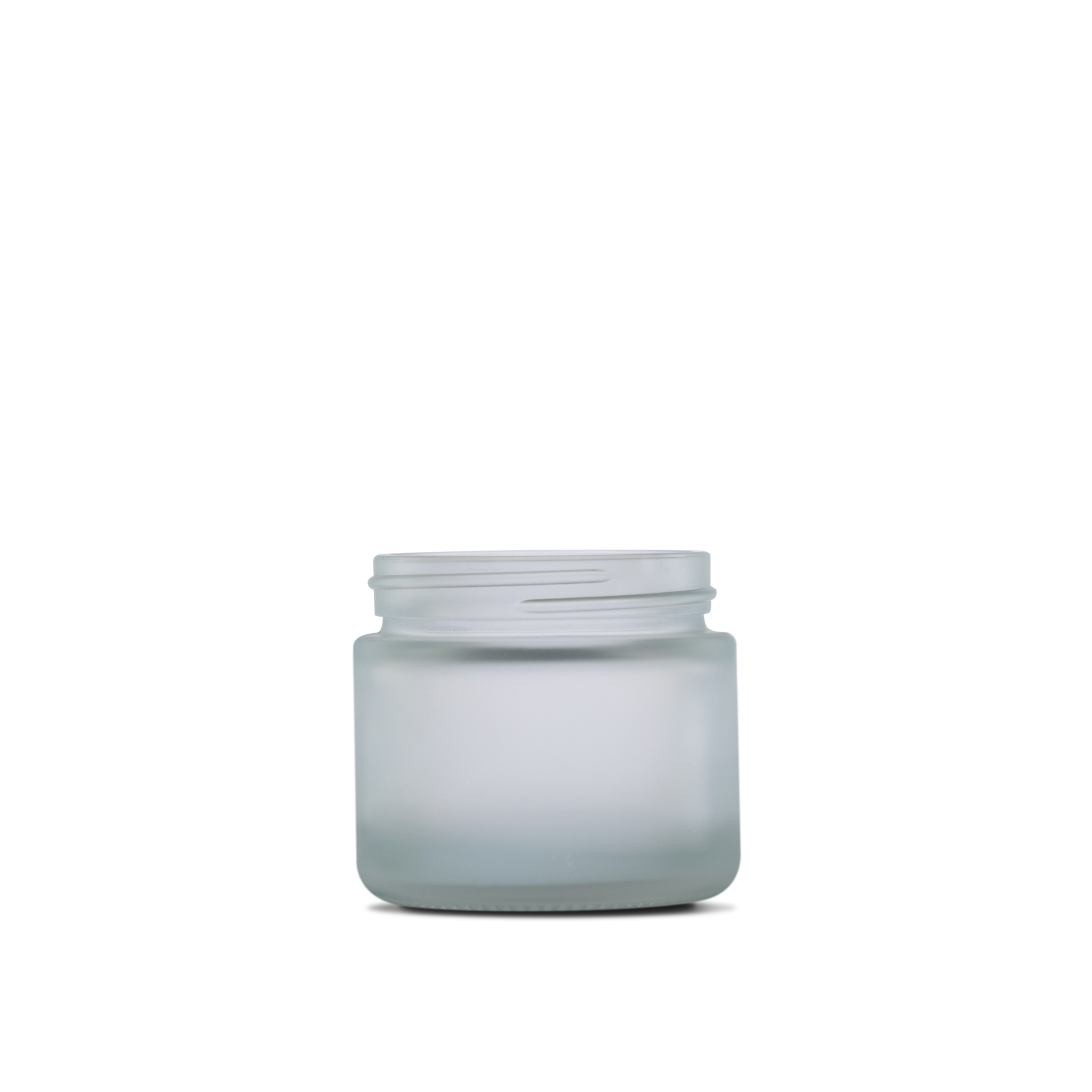 2 oz Clear Frosted Glass Straight-Sided Round Jar 53-400 Neck Finish