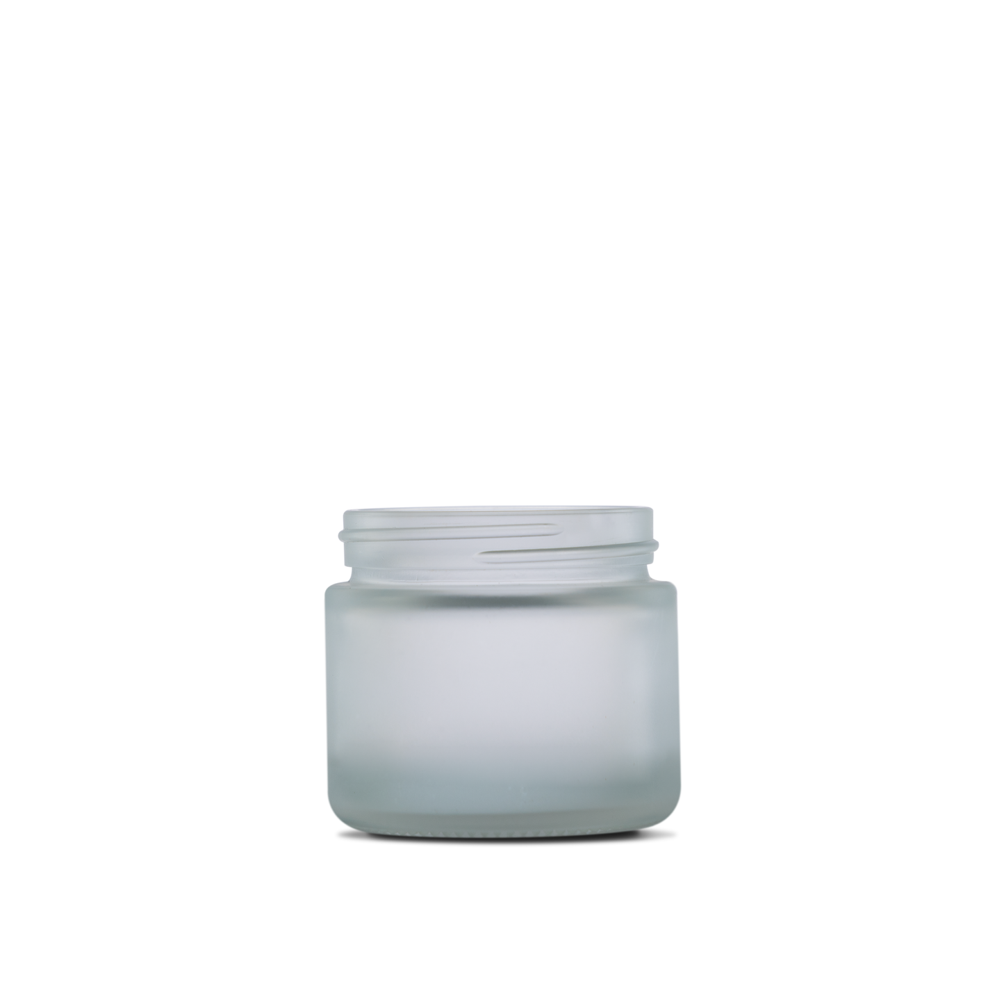 2 oz Clear Frosted Glass Straight-Sided Round Jar 53-400 Neck Finish - 24 Pack