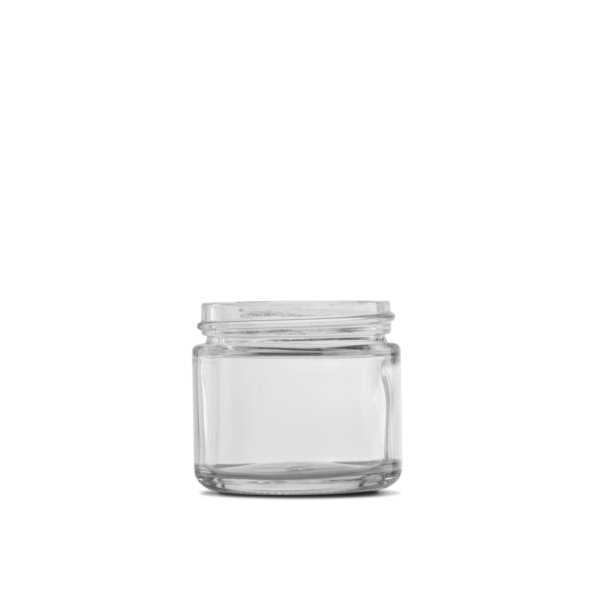 2 oz Clear Glass Straight-Sided Round Jar 53-400 Neck Finish - 24 Pack