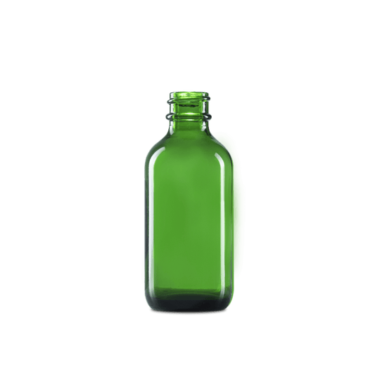 2 oz Green Glass Boston Round Bottle 20-400 Neck Finish - 24 Pack