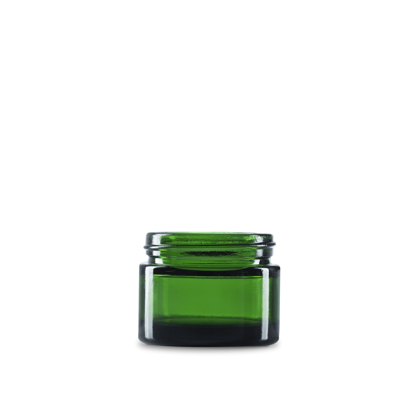1.7 oz Green Glass Cylinder Low-Profile Jar 53-400 Neck Finish - 24 Pack