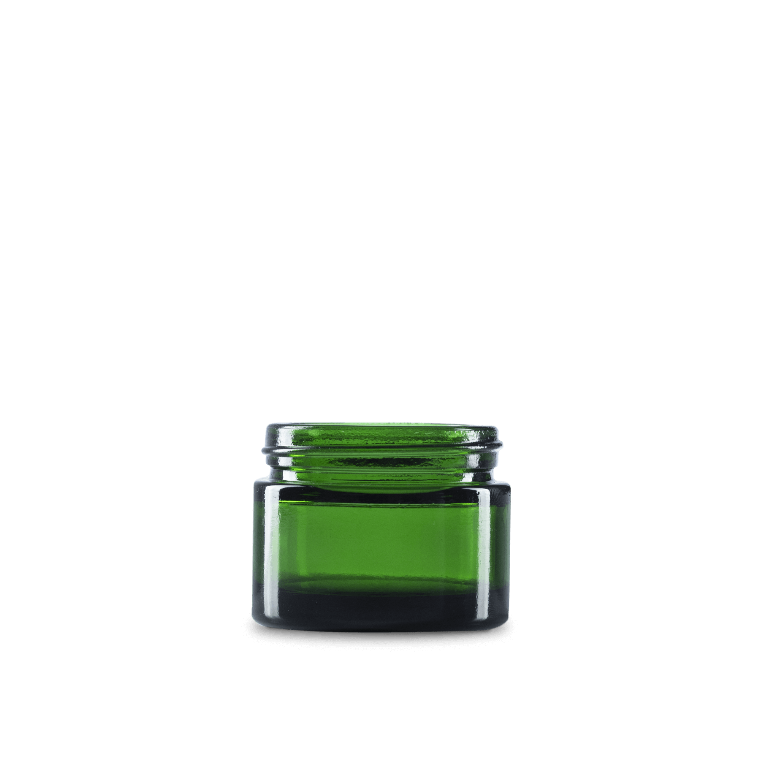 2 oz green straight-sided glass round jar