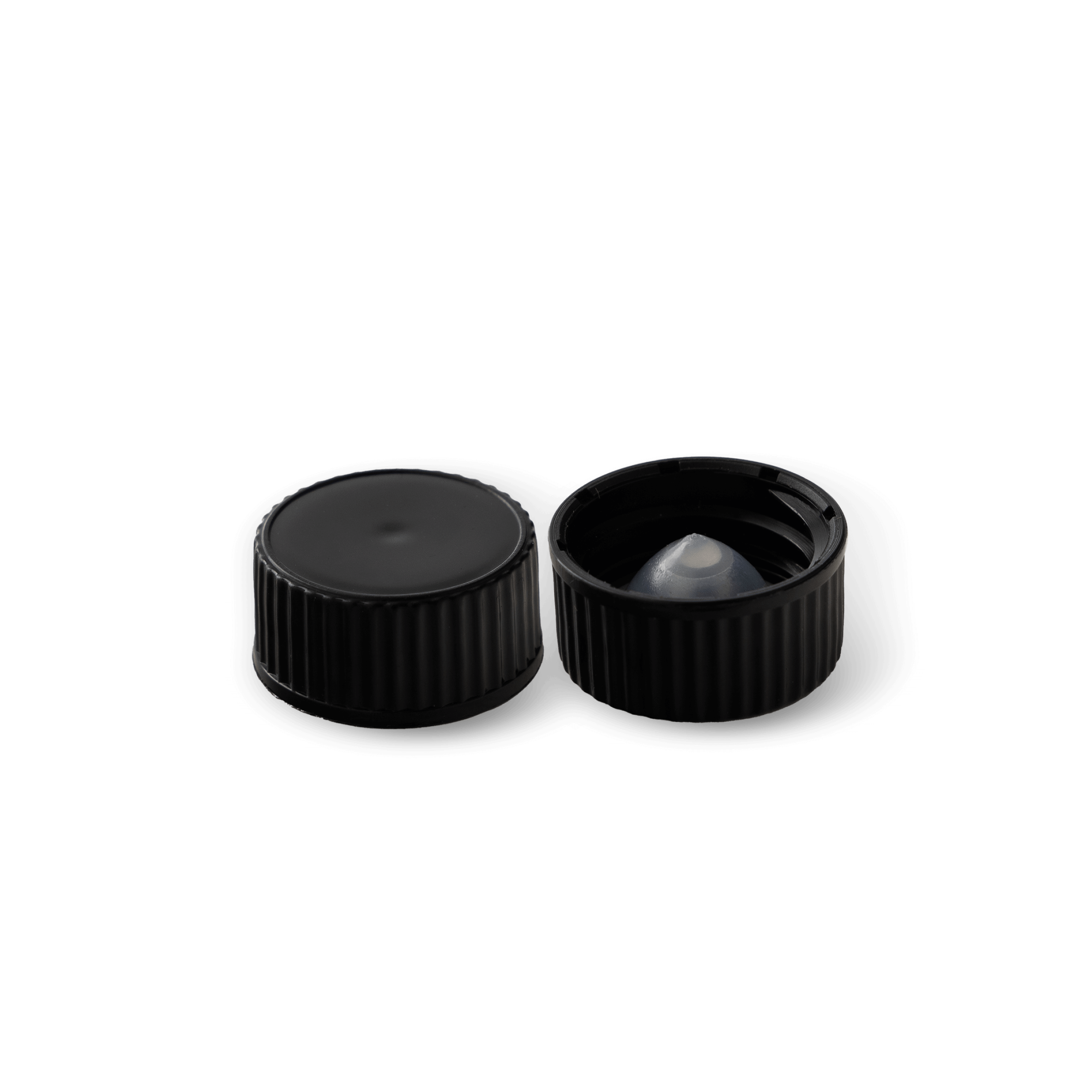 20-400 Black PP Cap with Polycone Liner | The Bottle Depot