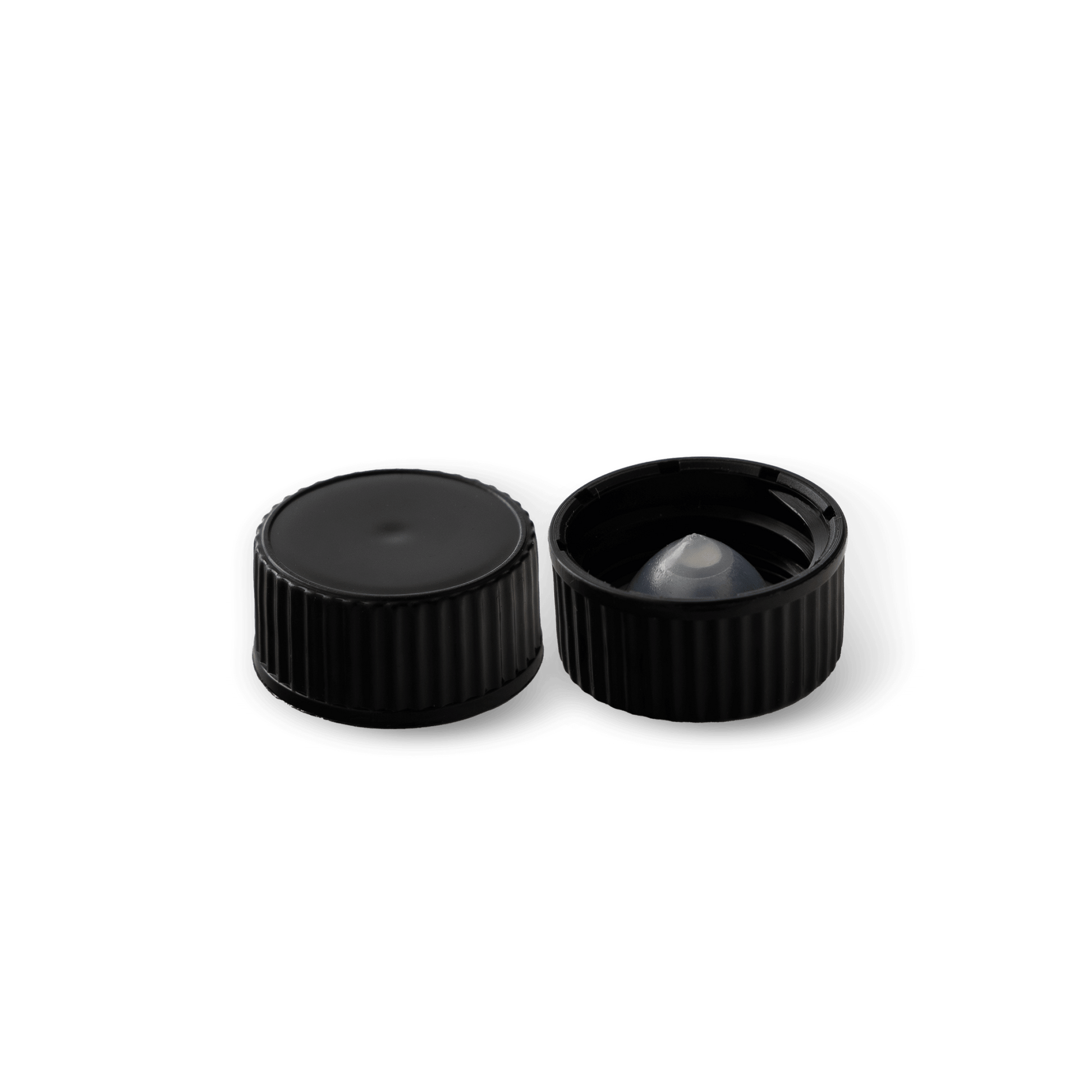 20-400 Black PP Cap with Polycone Liner - 24 Pack
