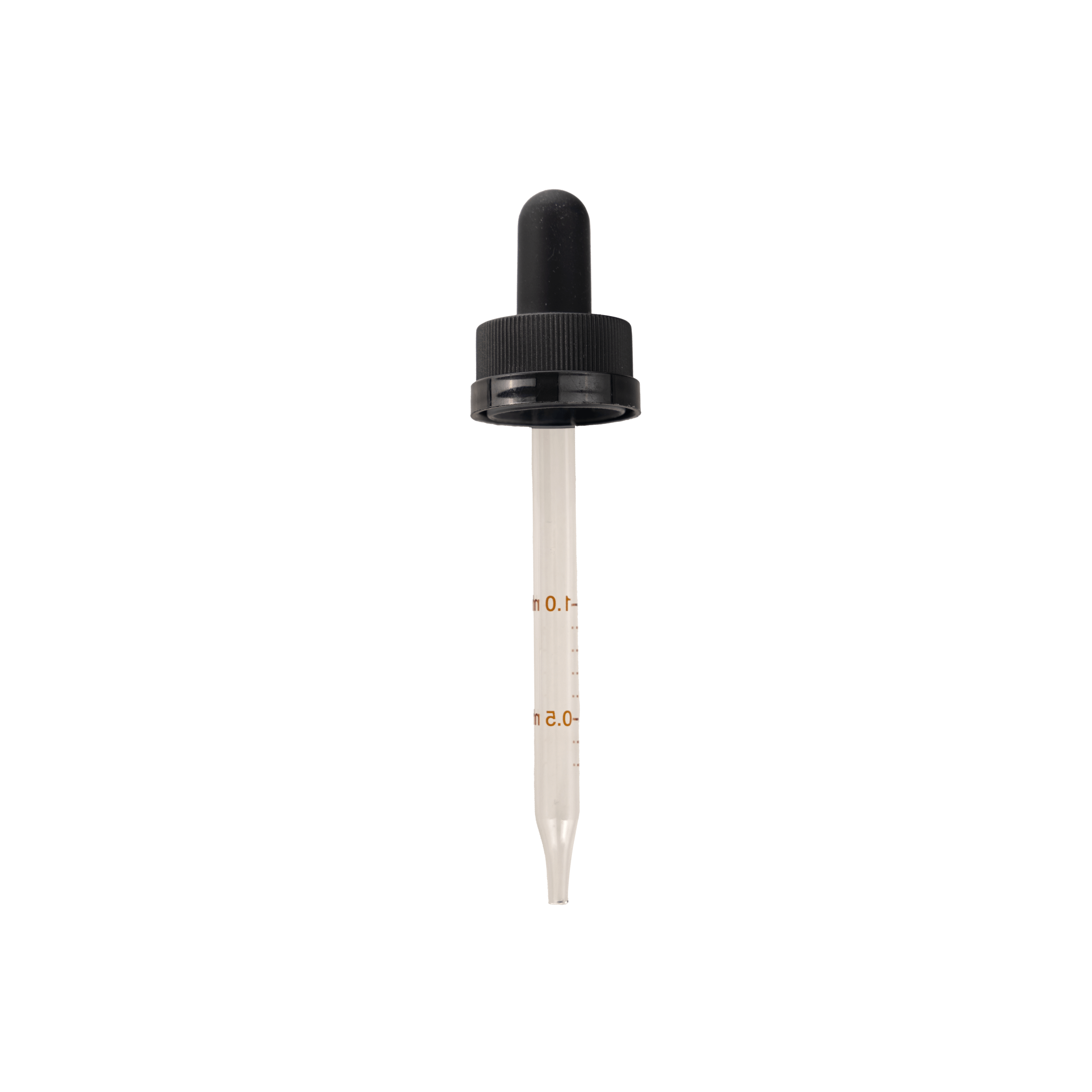 20-400 Child Resistant Black Dropper With Rubber Bulb And Glass Pipette - 24 Pack