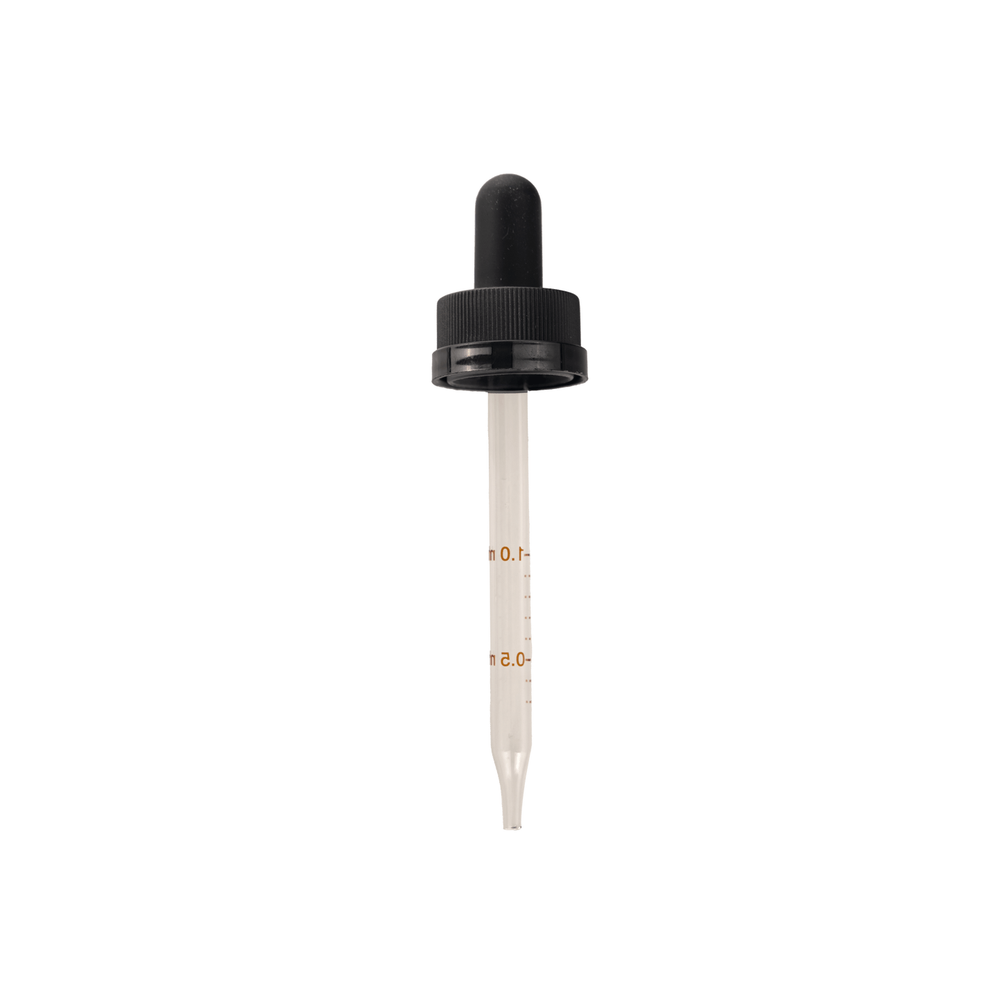 20-400 Child Resistant Black Dropper With Rubber Bulb And Glass Pipette - 24 Pack