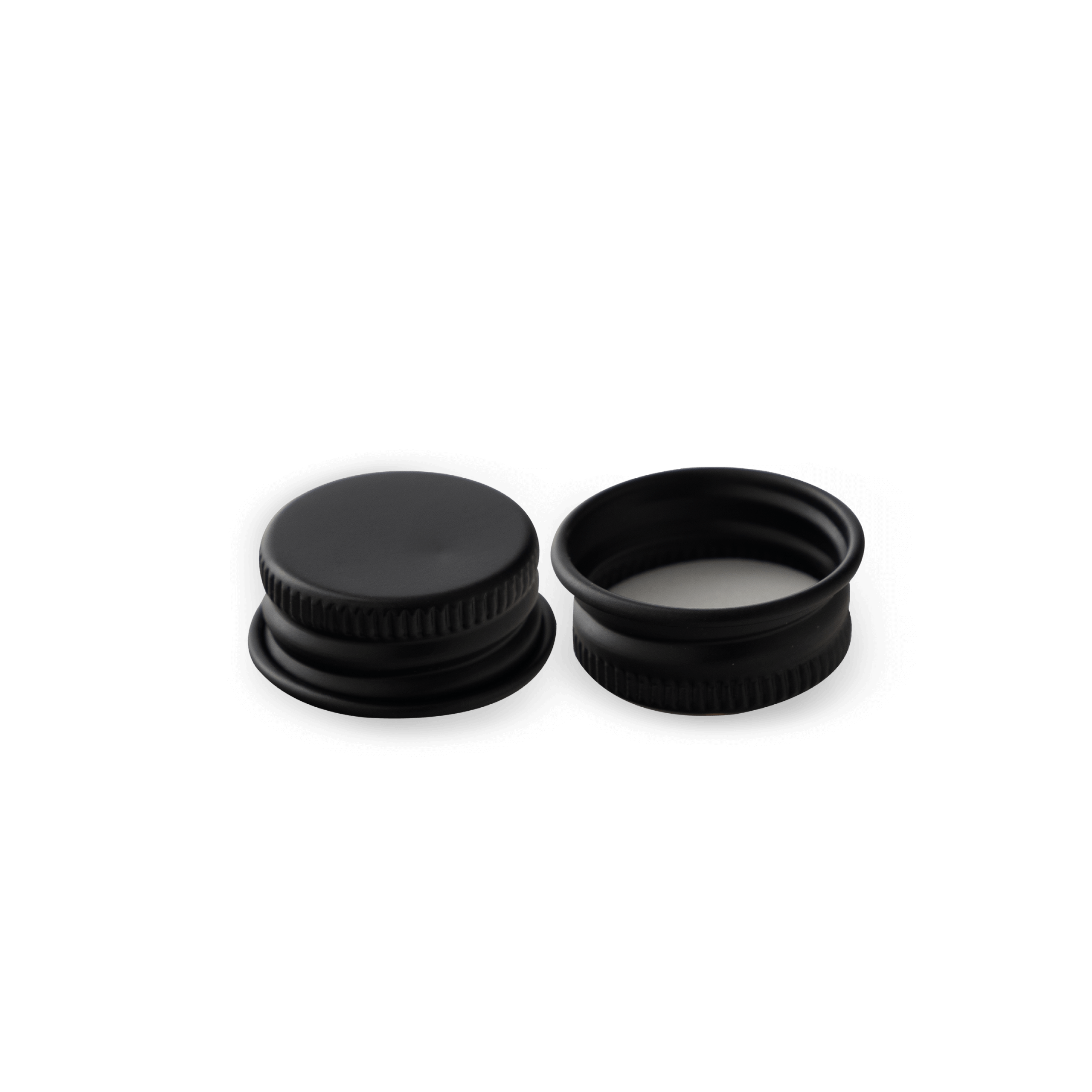 22-400 Black Aluminum Cap with PE Liner - 12 Pack