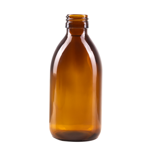 250 ml Amber Glass Syrup Bottle DIN 28 Neck Finish