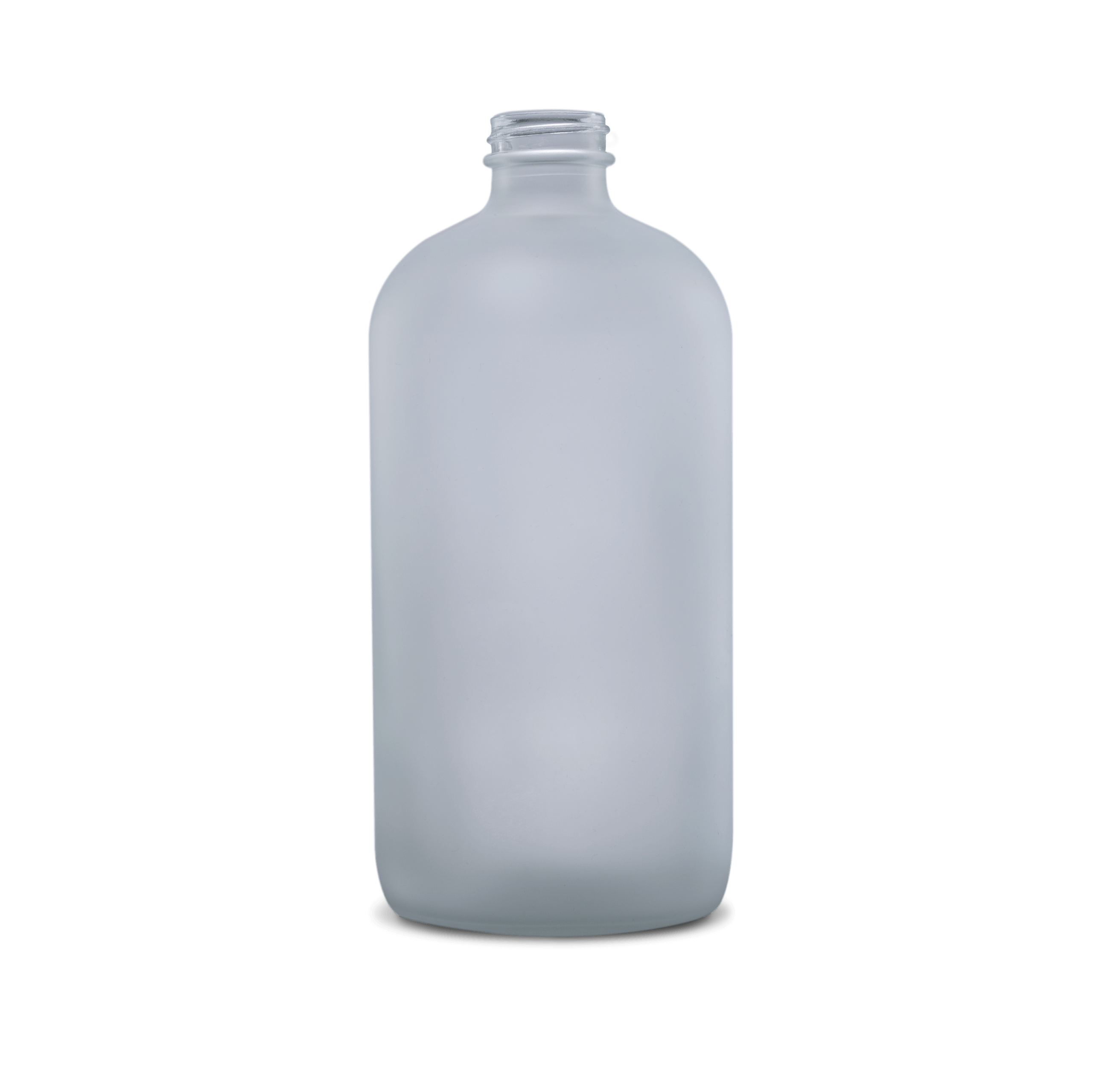 32 oz clear frosted boston round glass bottle