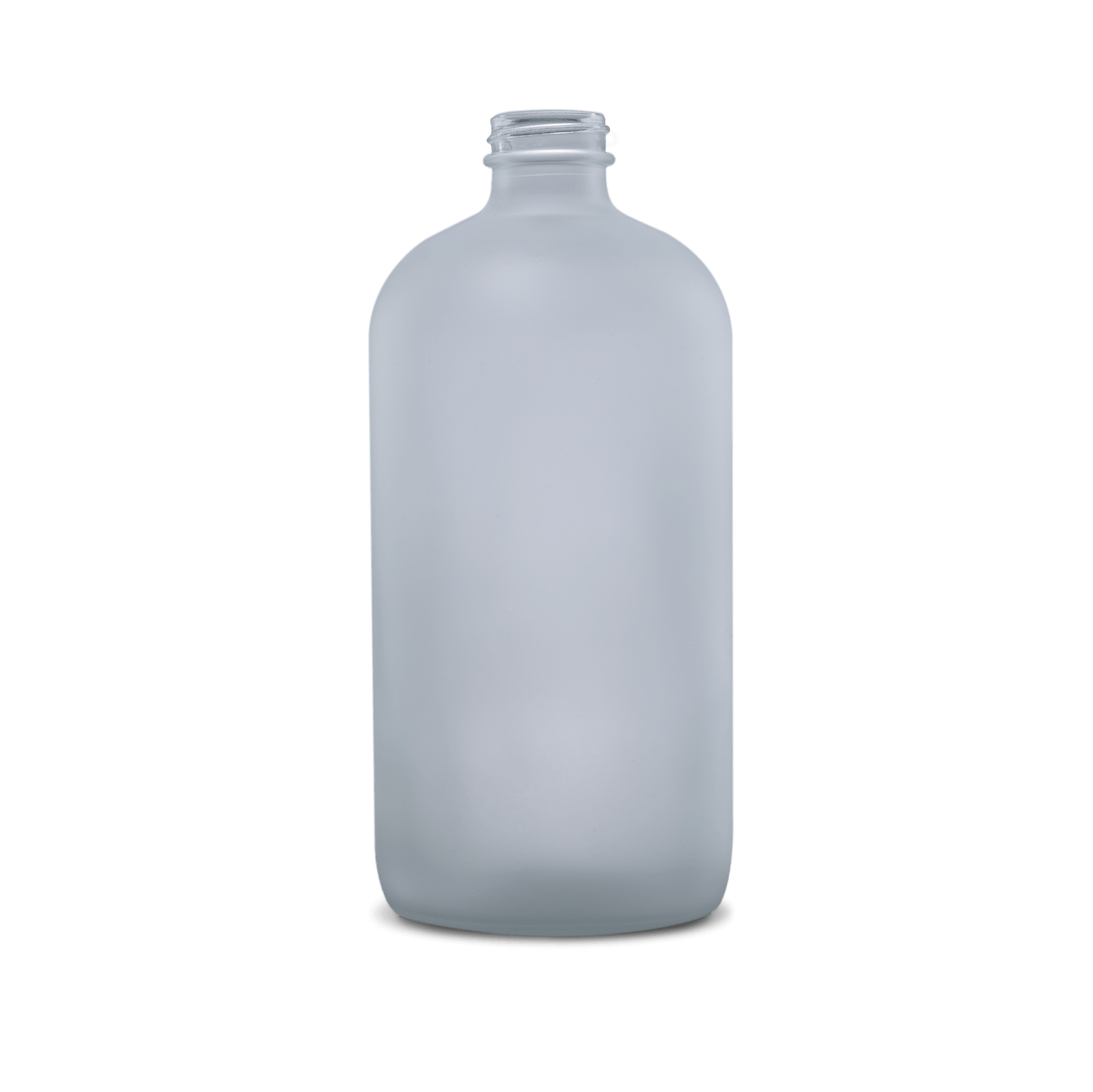 32 oz clear frosted boston round glass bottle