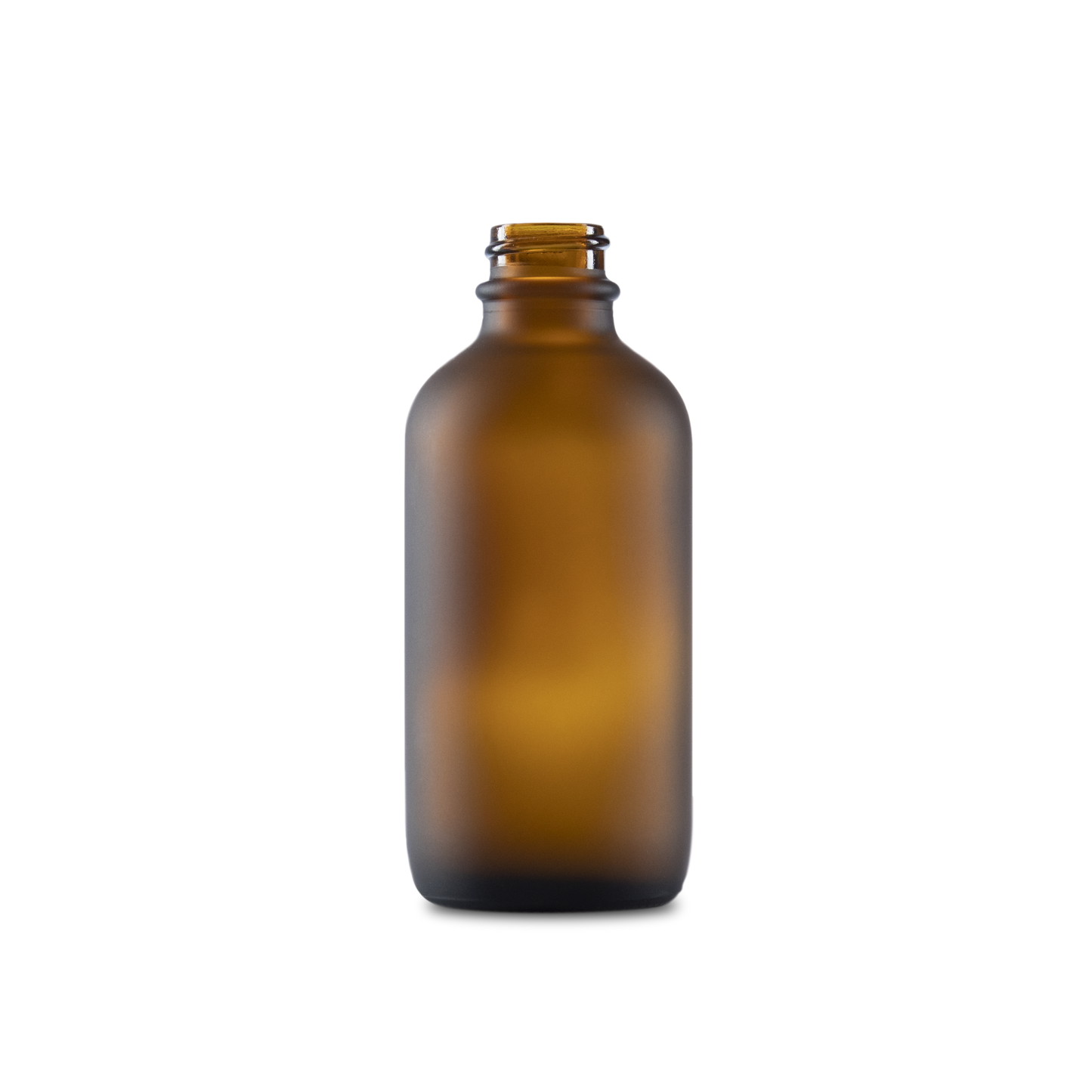 4 oz Amber Frosted Glass Boston Round Bottle 22-400 Neck Finish - Sample