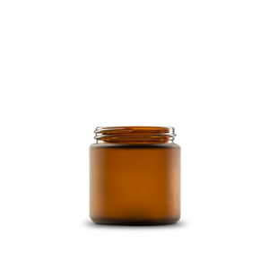 4 oz Amber Frosted Glass Straight-Sided Round Jar 58-400 Neck Finish